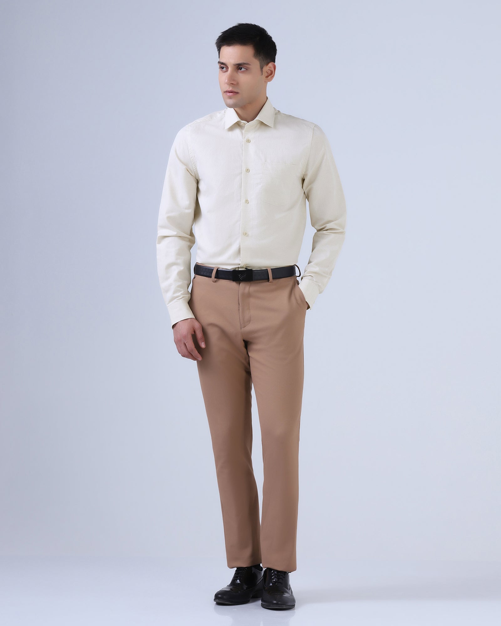 Beige Linen Textured Shirt - Kross