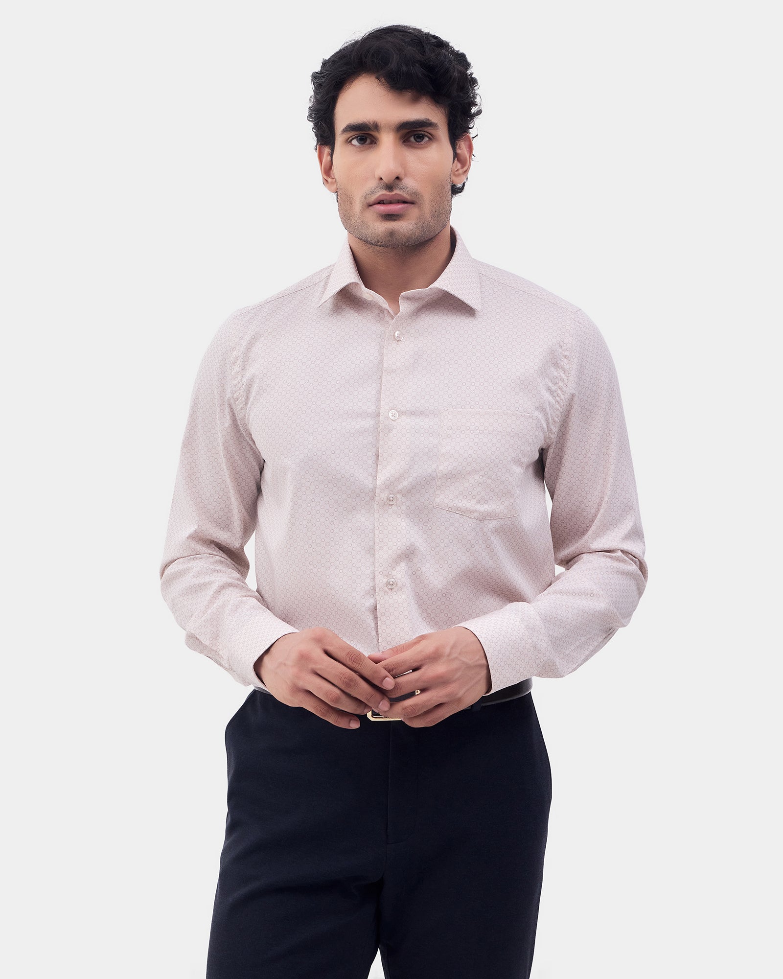Beige Printed Shirt - Livo