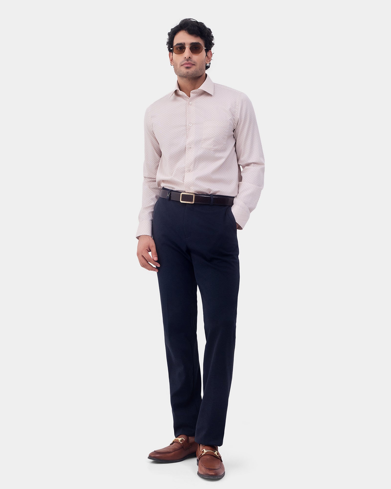 Beige Printed Shirt - Livo