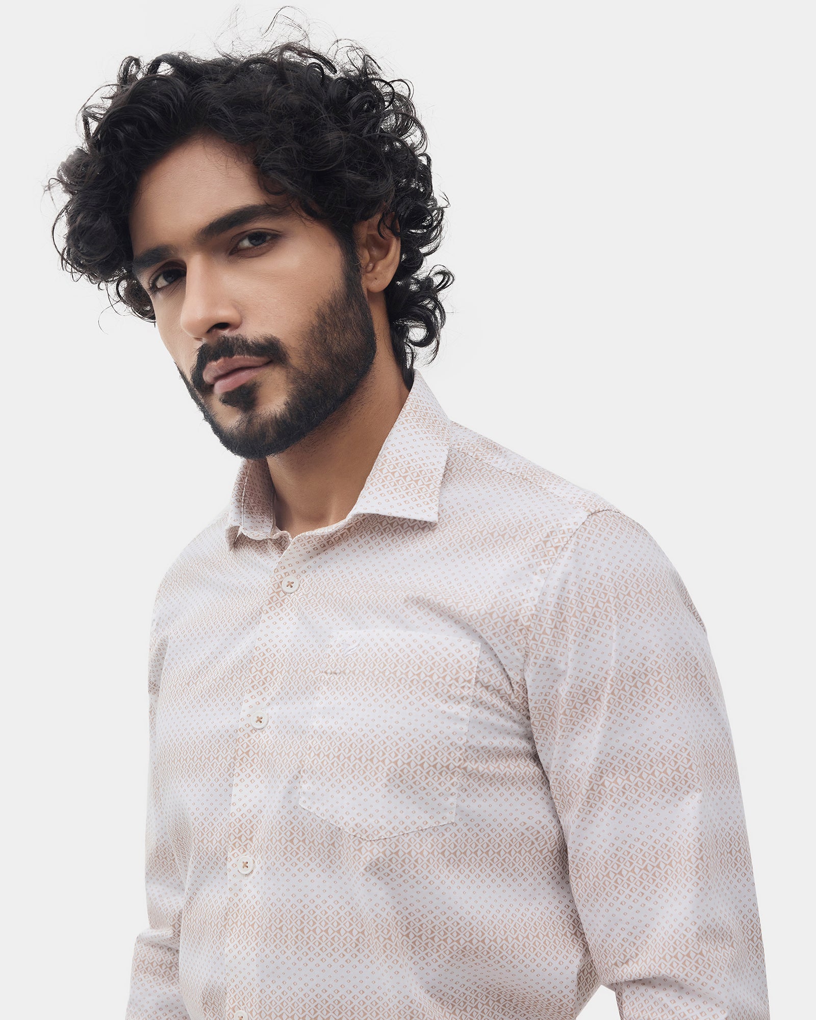 Beige Printed Shirt - Fanos