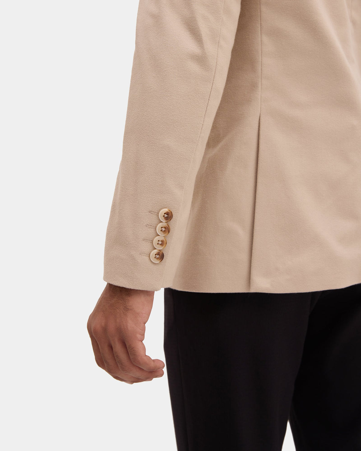 Beige Solid Blazer - Jaize