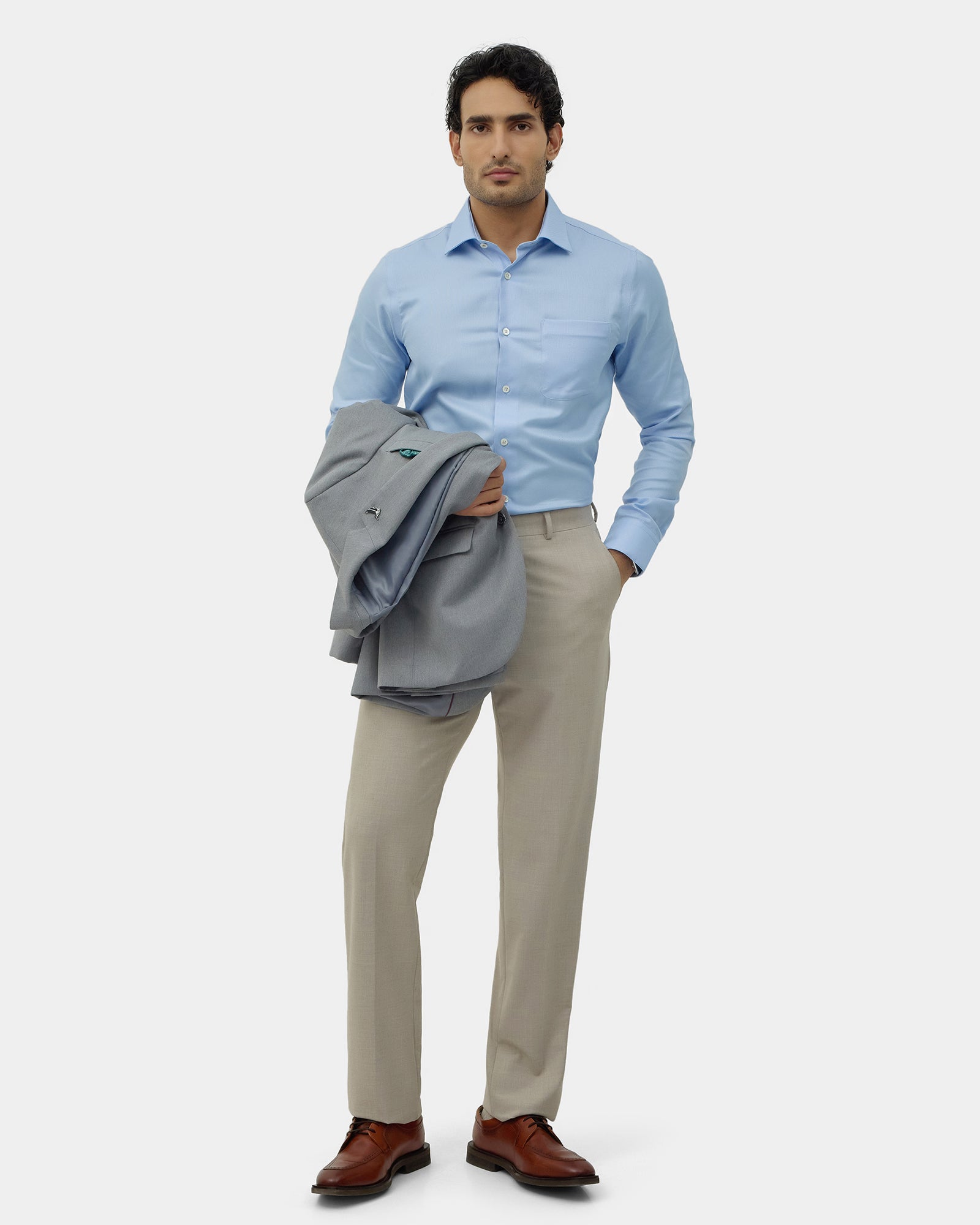 Beige Solid Trouser - Donny