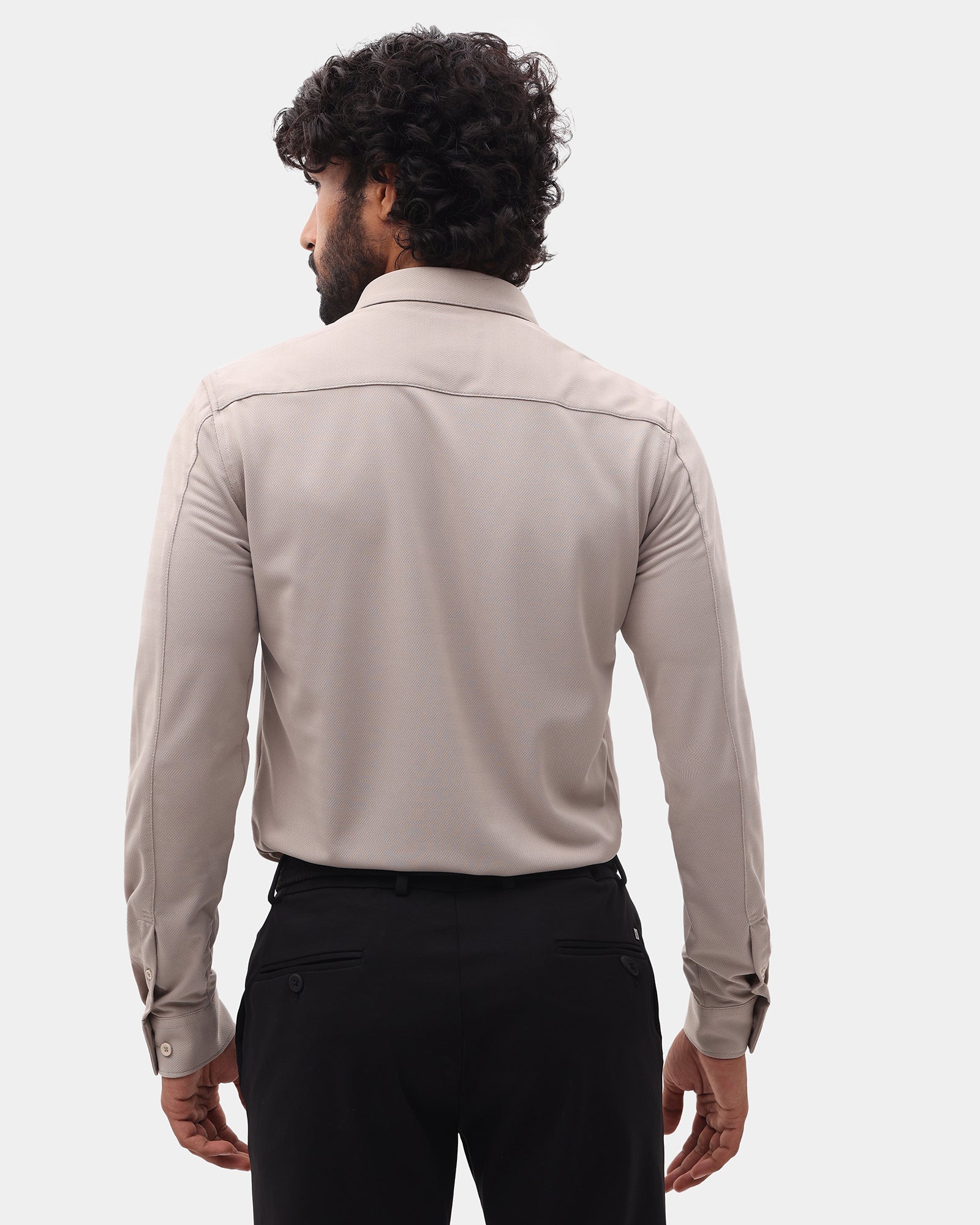 Beige TechPro Stripe Shirt - Keish