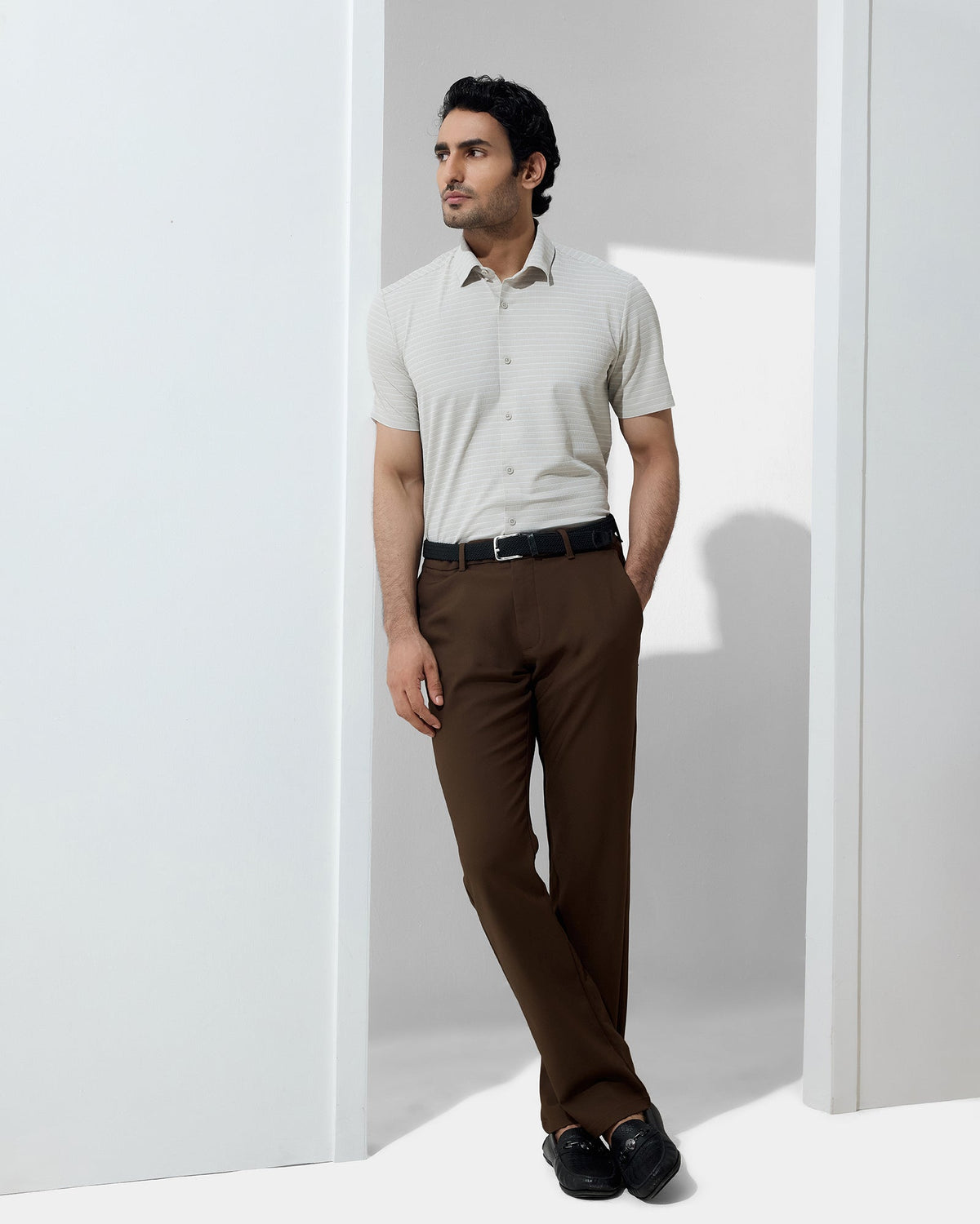Beige Techpro Stripe Shirt - Dizzy
