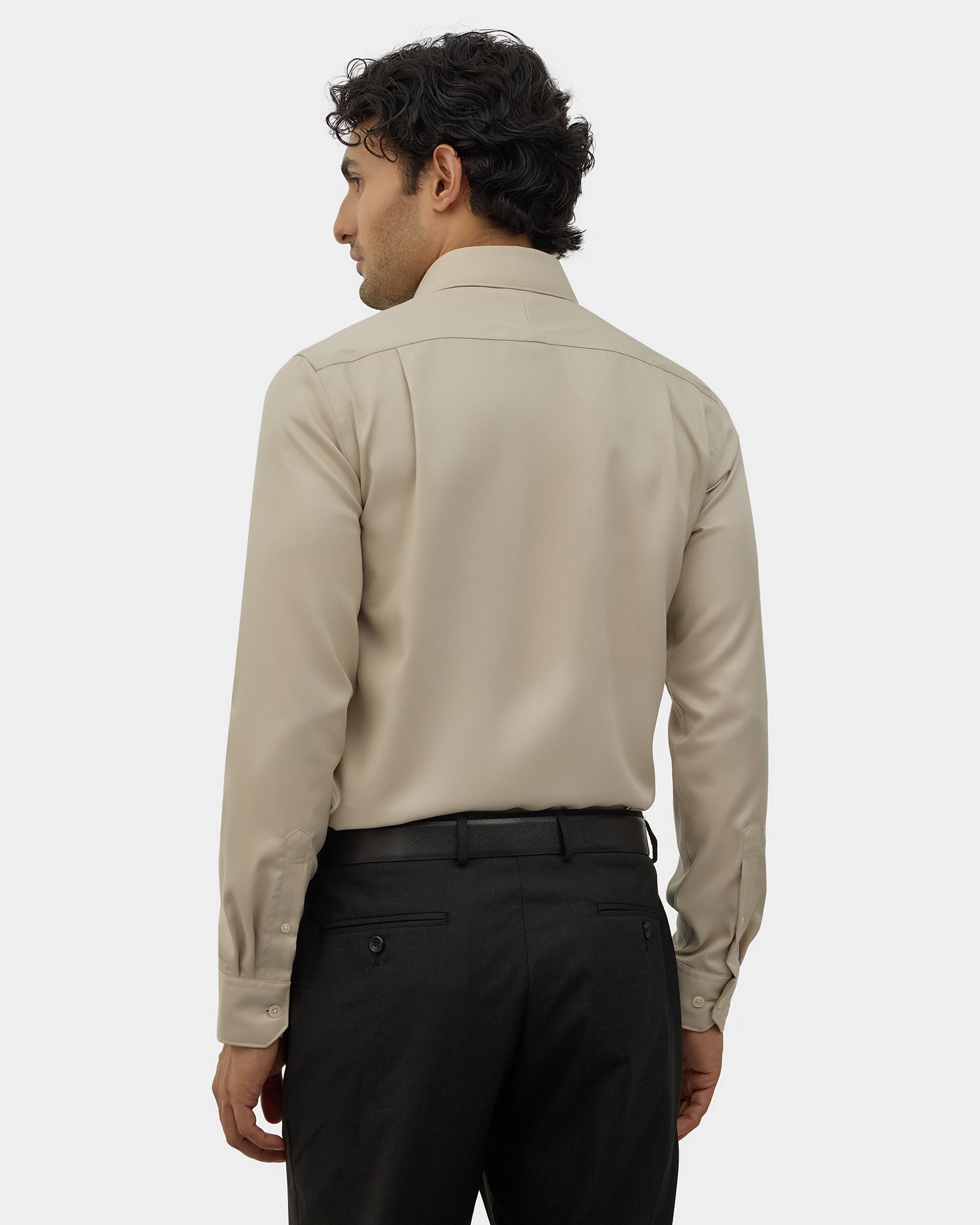 Beige Unwrinkle Textured Shirt - P31