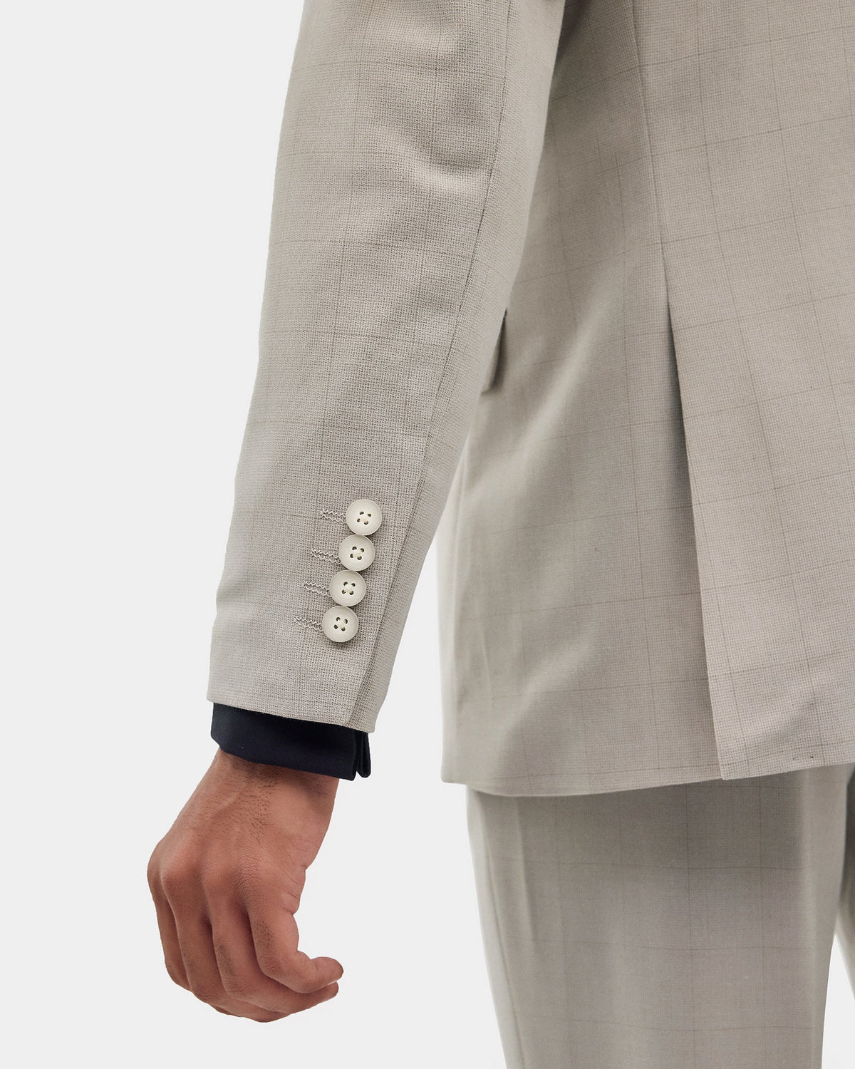 Beige Two Piece Check Suit - Zexter