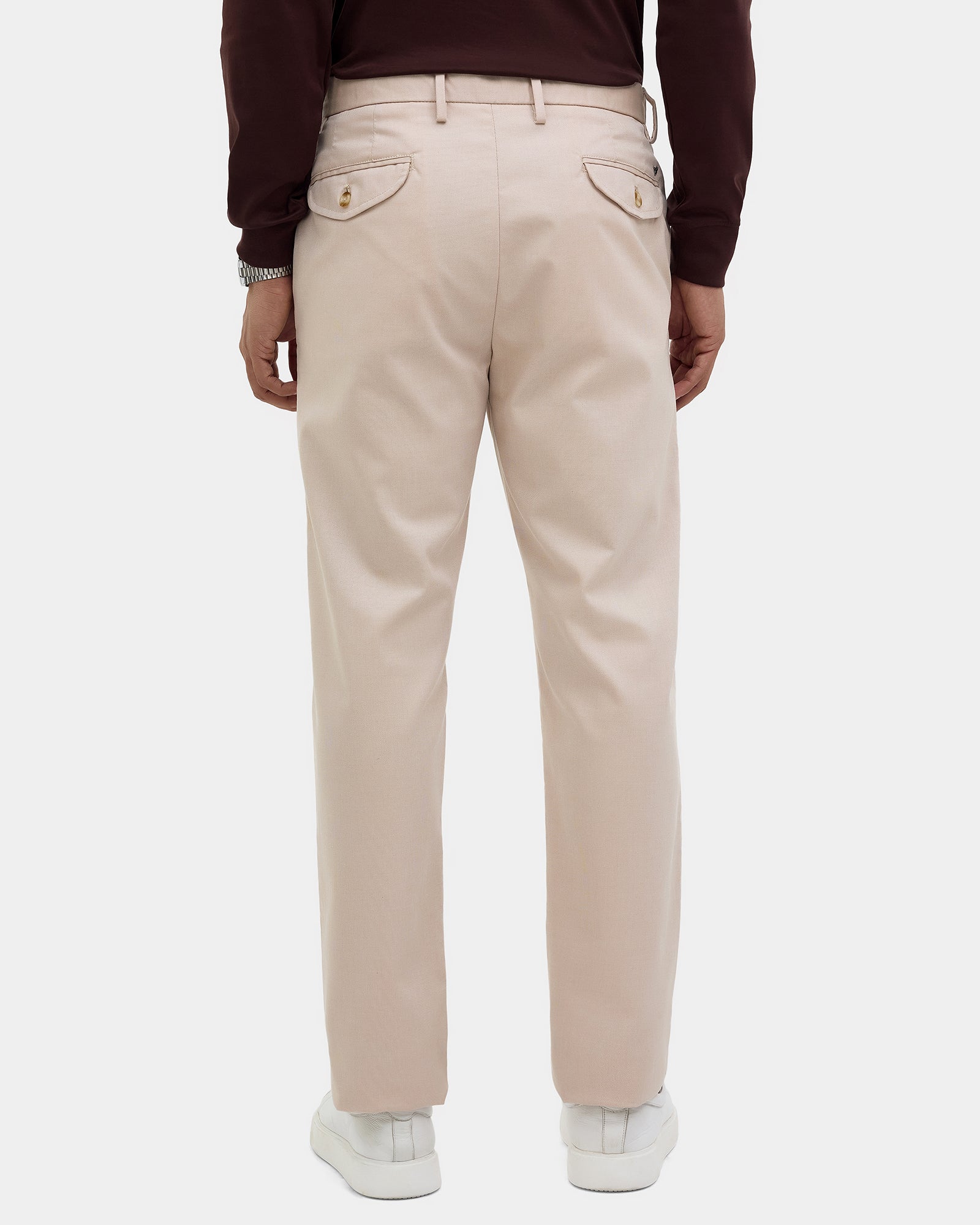 Beige Unwrinkle Textured Khakis - Dolomite