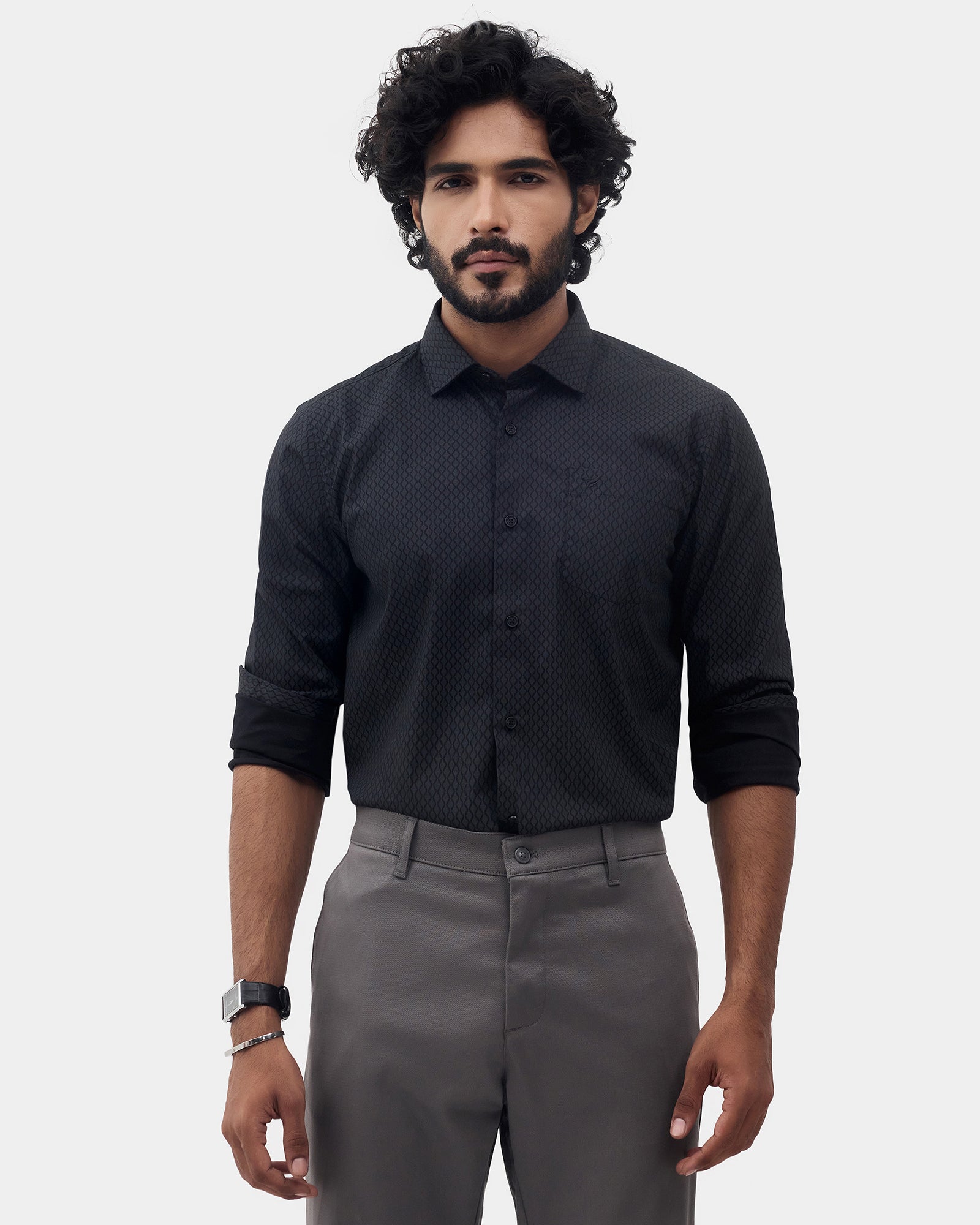 LONG SLEEVE INDIA FIT ALL OVER PRINT SHIRT