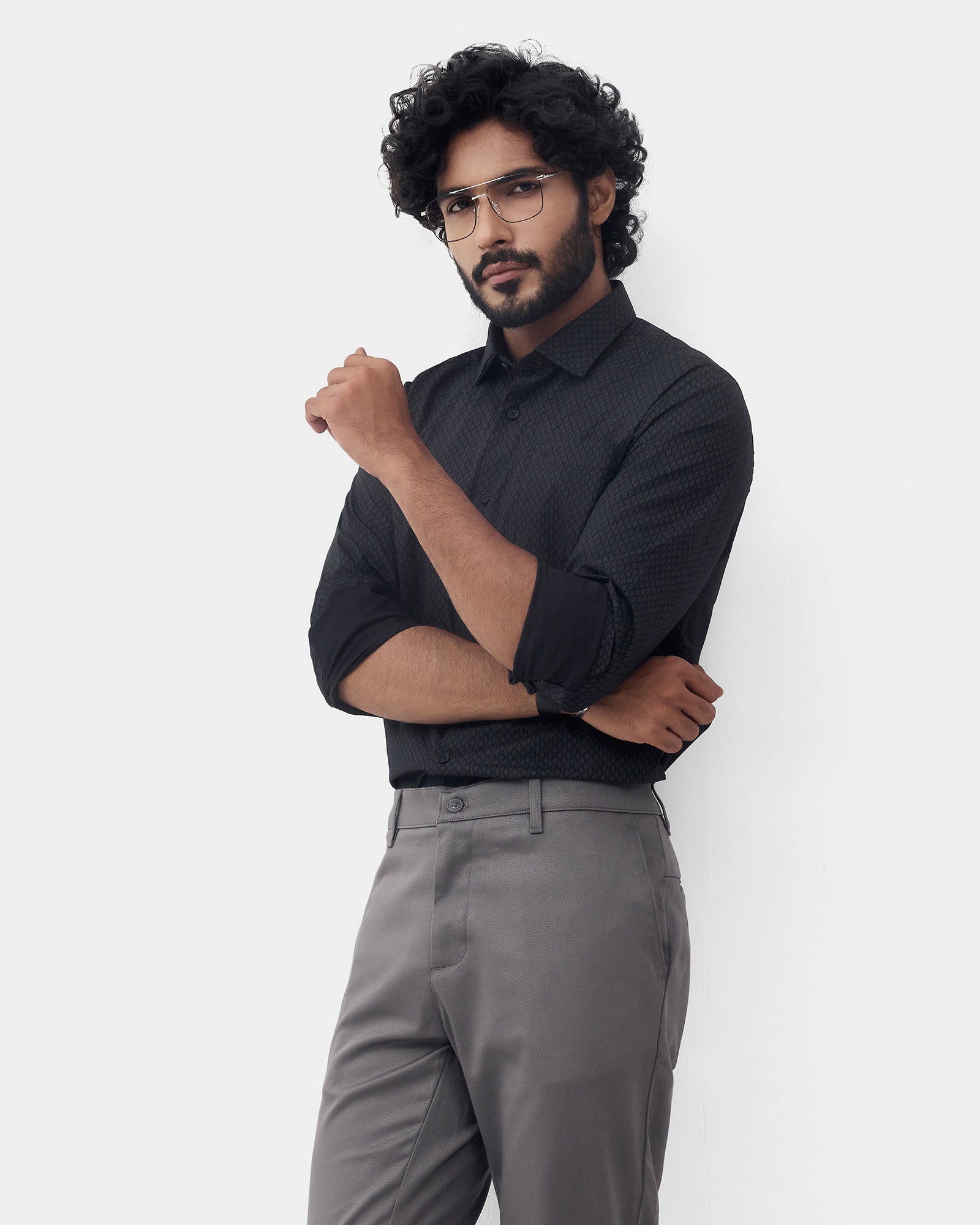 Black Printed Shirt - Oplos