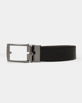 Black & Brown Reversible Textured Leather Belt - Dallas