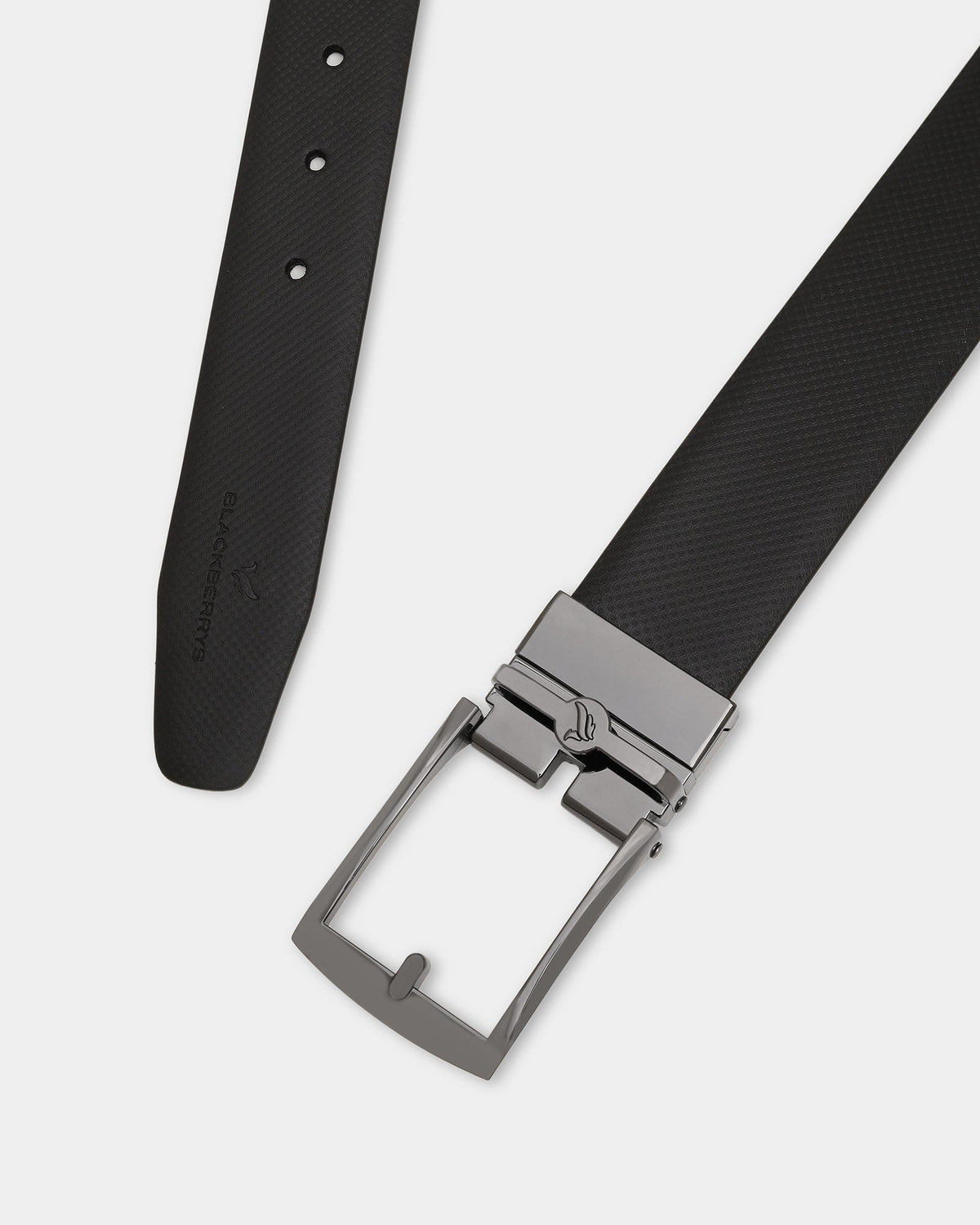 Black & Brown Reversible Textured Leather Belt - Dallas