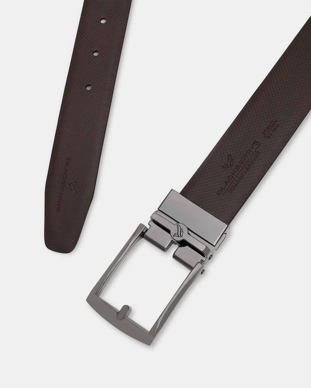 Black & Brown Reversible Textured Leather Belt - Dallas