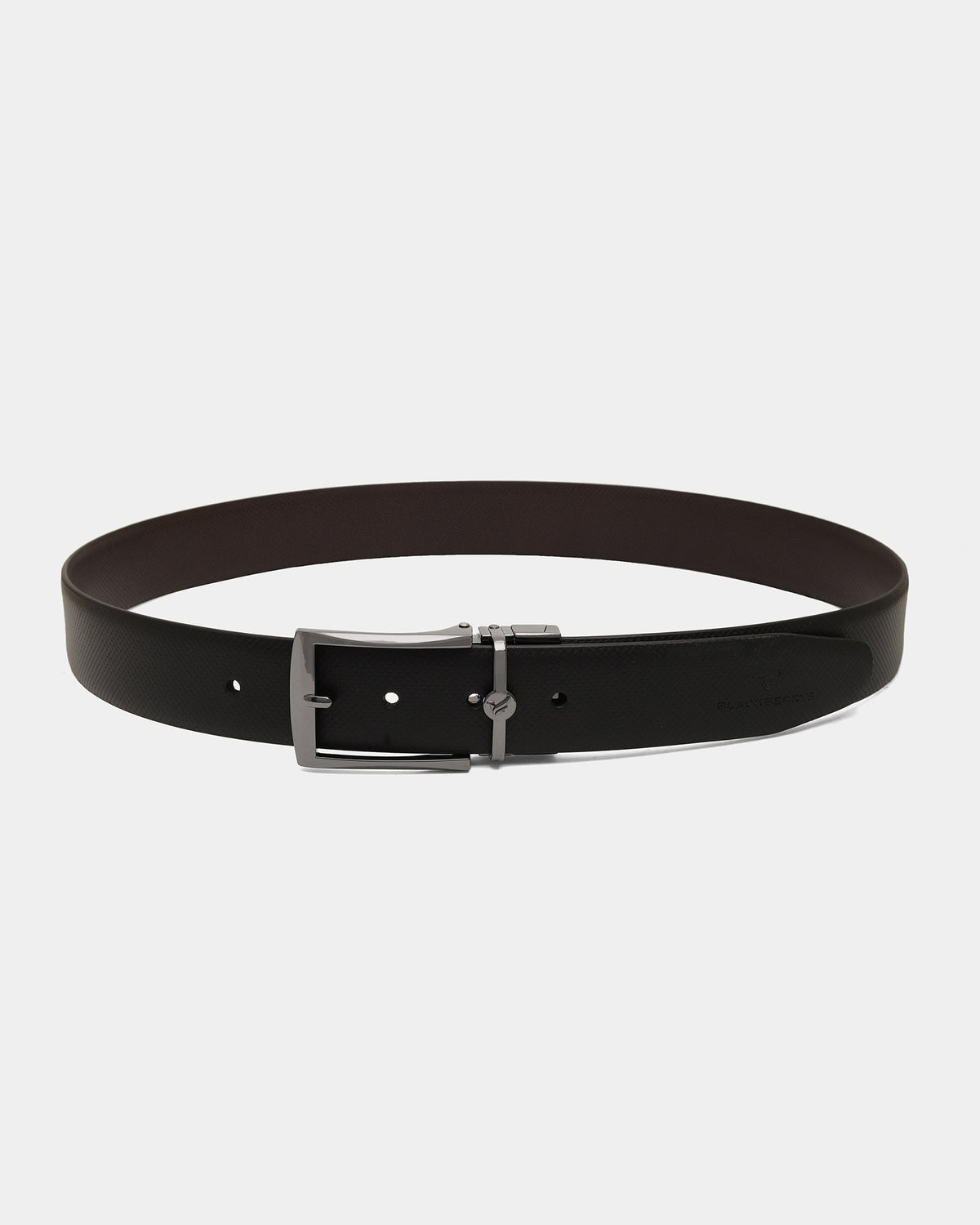 Black & Brown Reversible Textured Leather Belt - Dallas