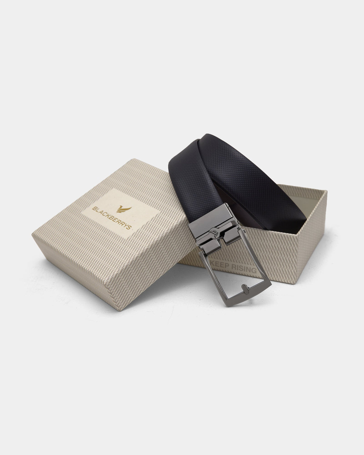 Black & Brown Reversible Textured Leather Belt - Dallas