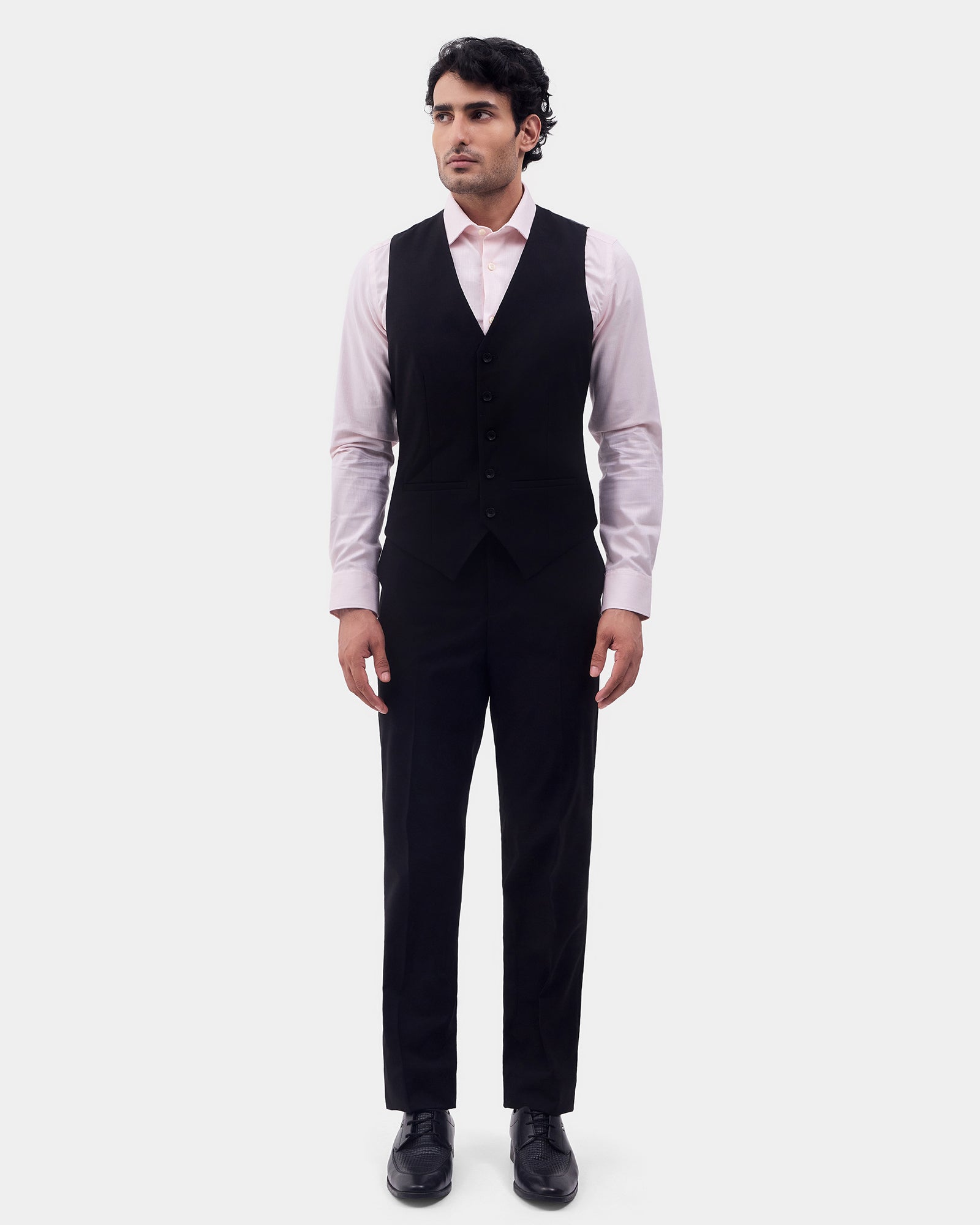 Black Three Piece Check Suit - Rebel
