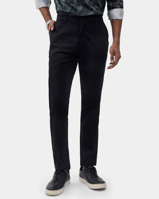 Black Textured Khakis - Etna