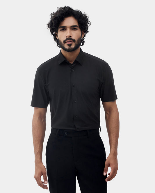 Black TechPro Textured Shirt - Kanon