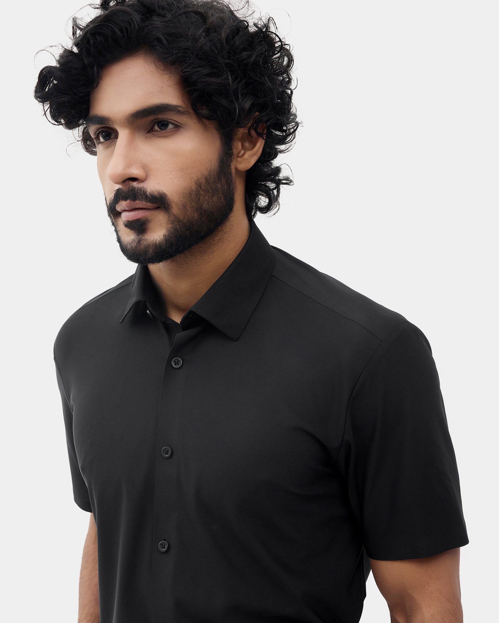 Black TechPro Textured Shirt - Kanon