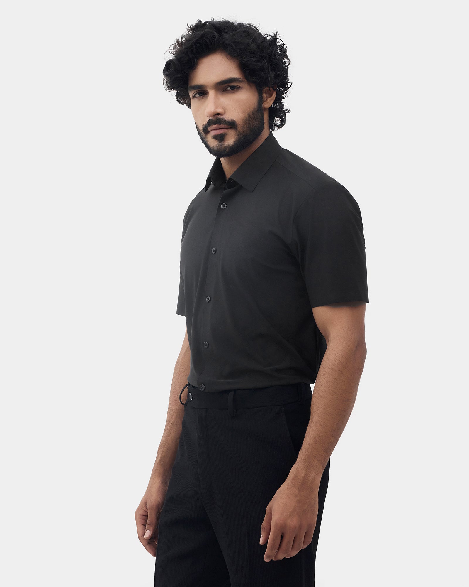 Black TechPro Textured Shirt - Kanon