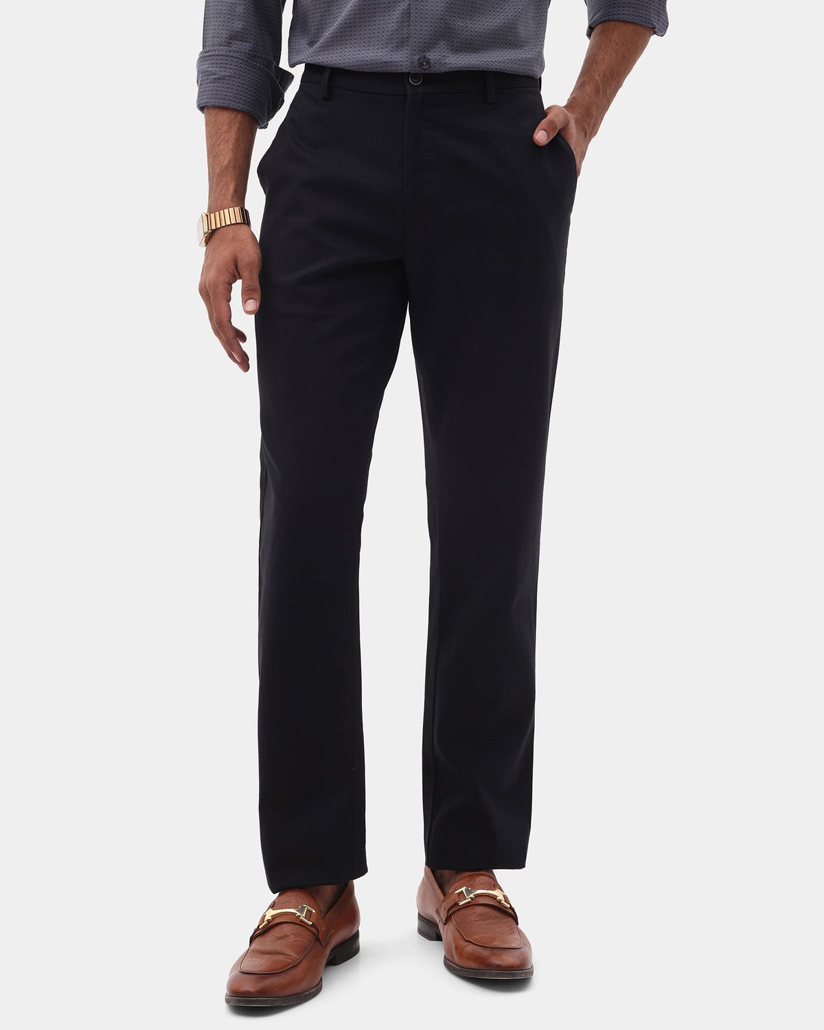 Black Textured Khakis - Everest