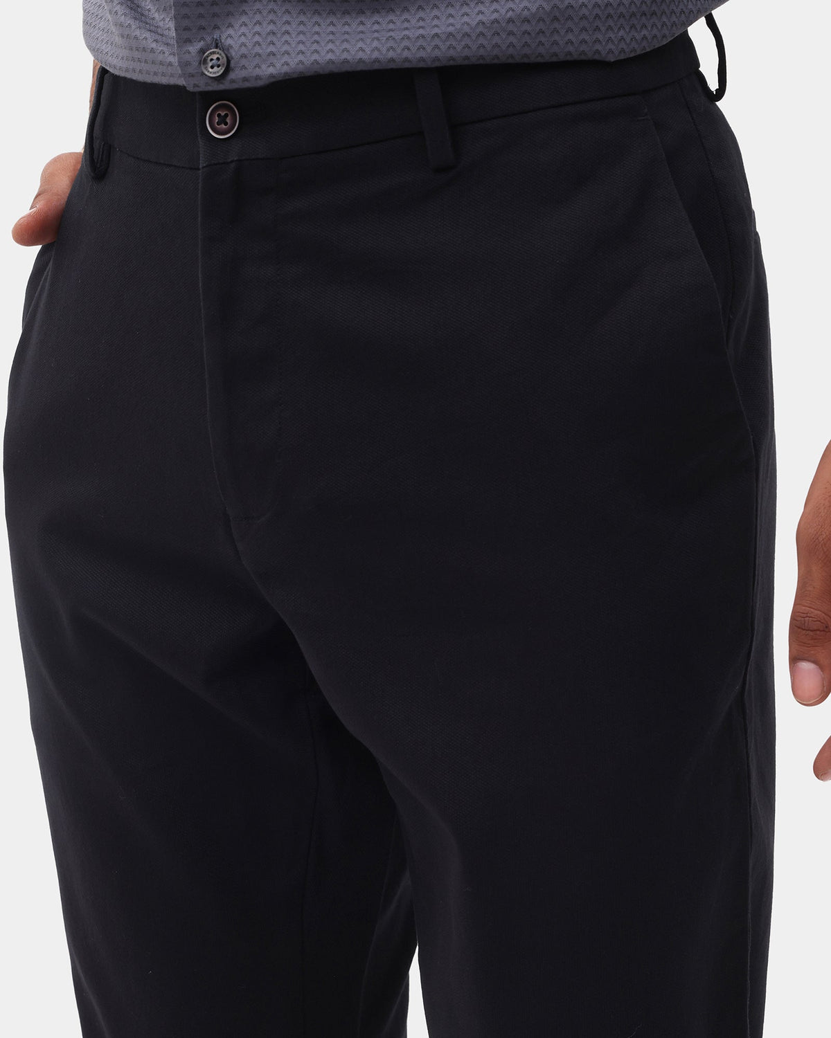 Black Textured Khakis - Everest