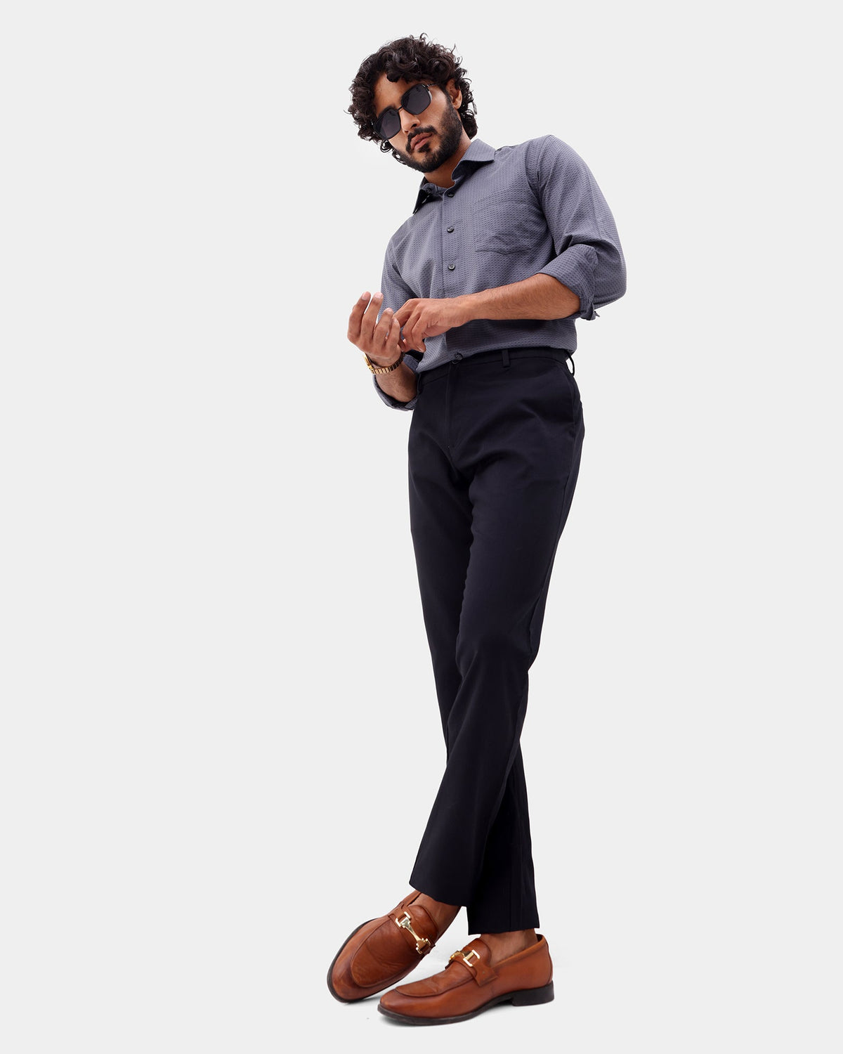 Black Textured Khakis - Everest