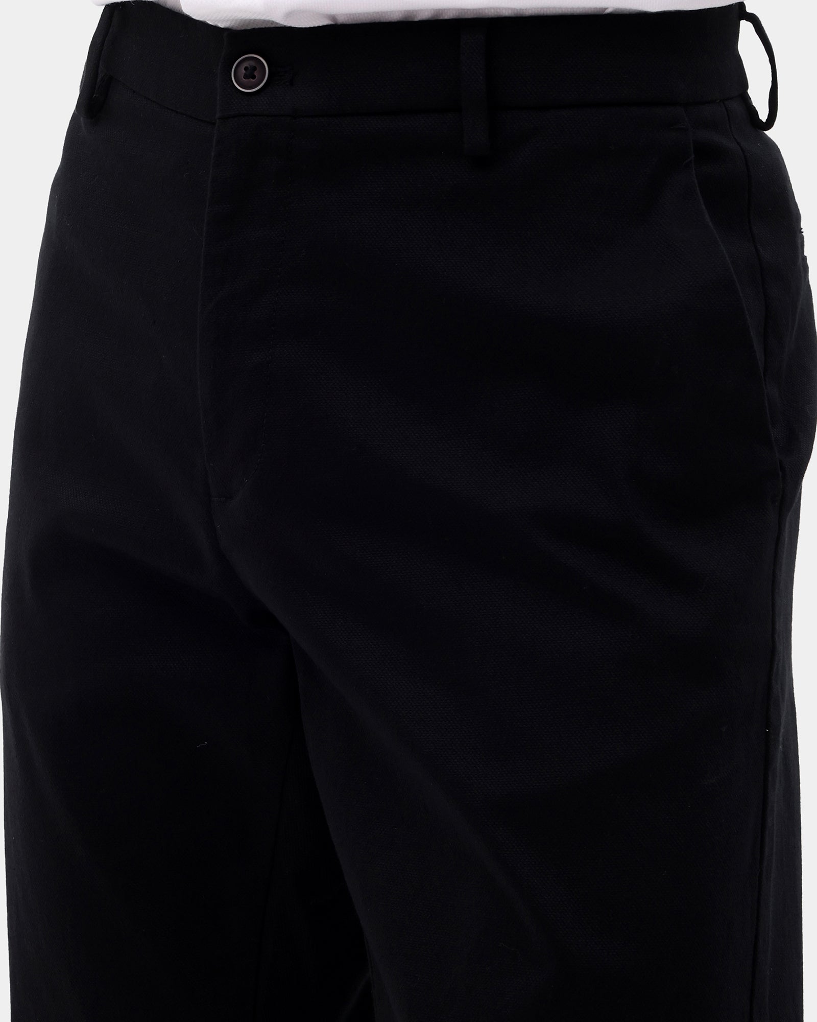Must Haves Black Textured Khakis - Kiler