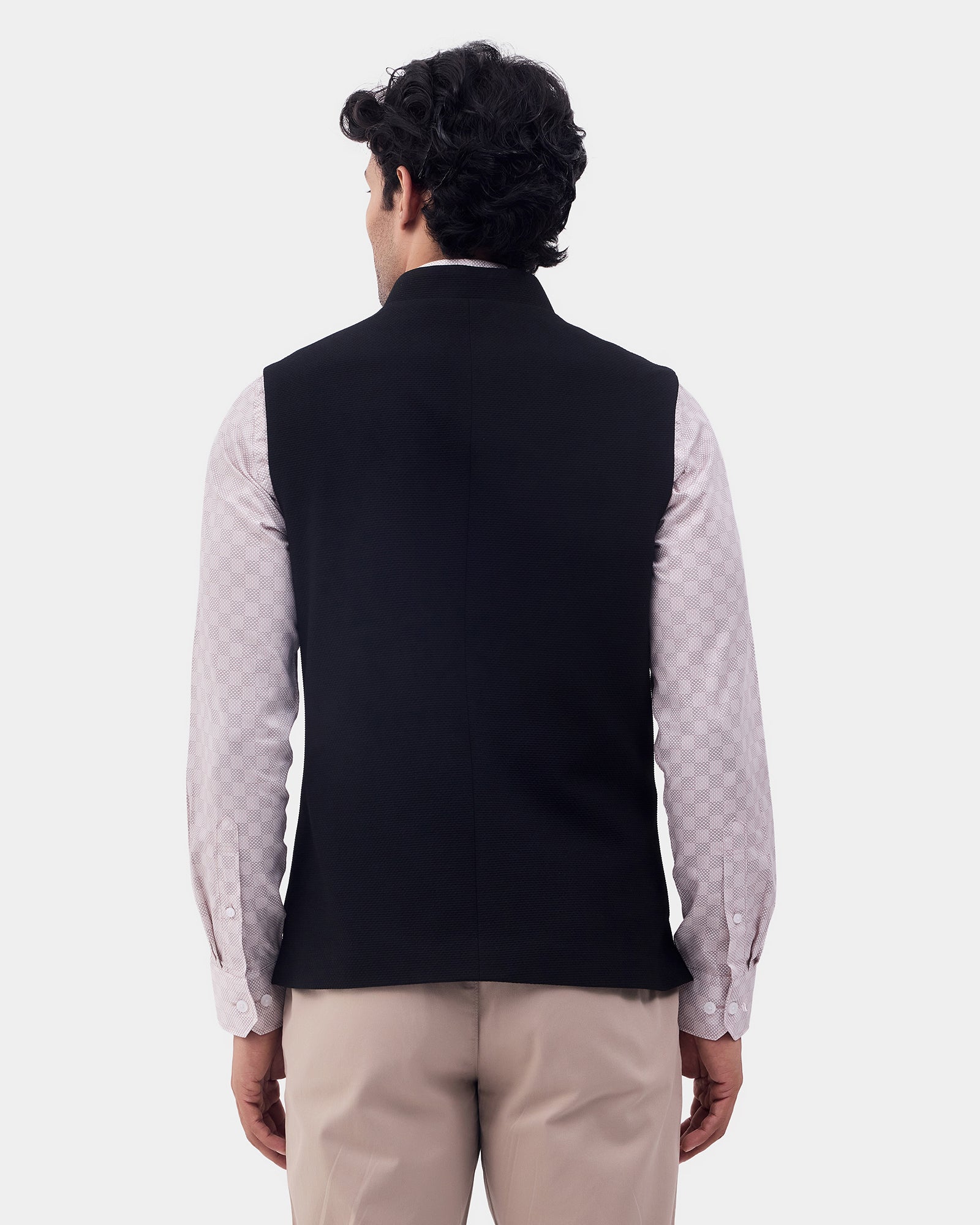 Black Textured Waistcoat - Prodigy