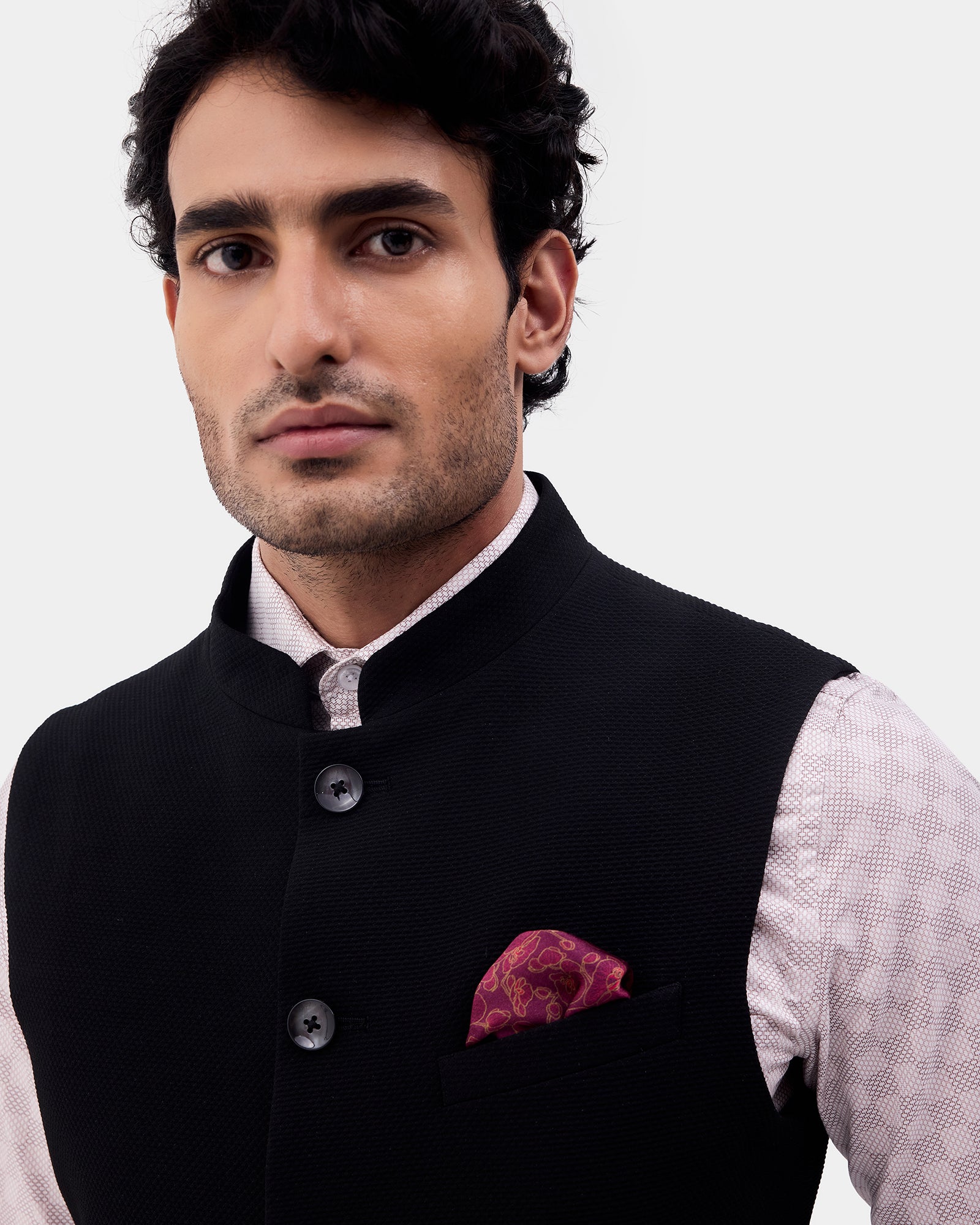 Black Textured Waistcoat - Prodigy