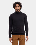 Black High Neck Solid Sweater - Poppy