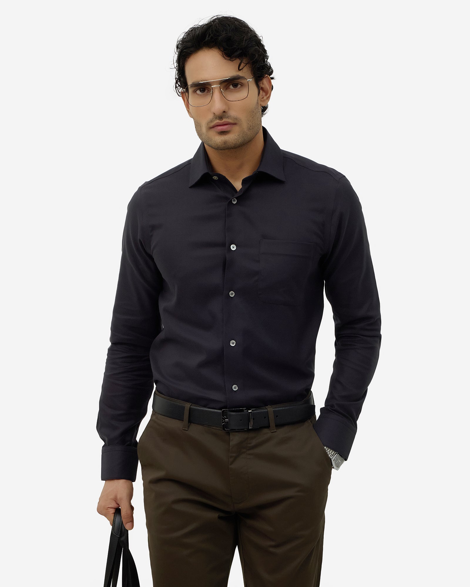 Black Textured Shirt - Chiba