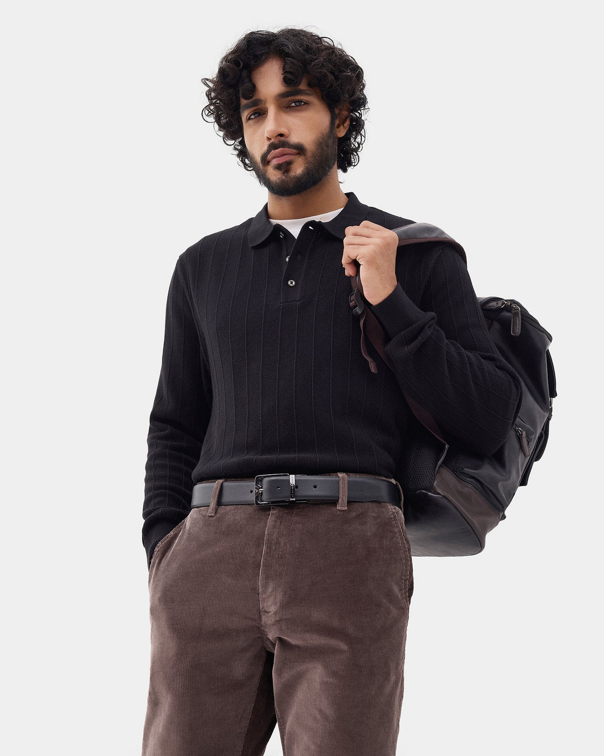 Black Textured Sweater - Paris