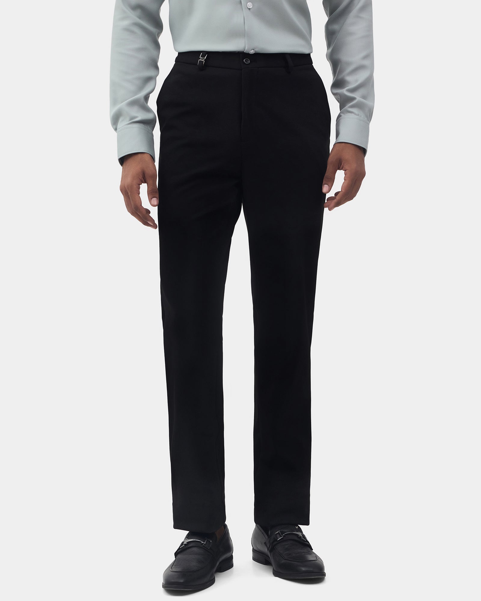 CLEAN FRONT SLIM FIT SOLID TROUSER