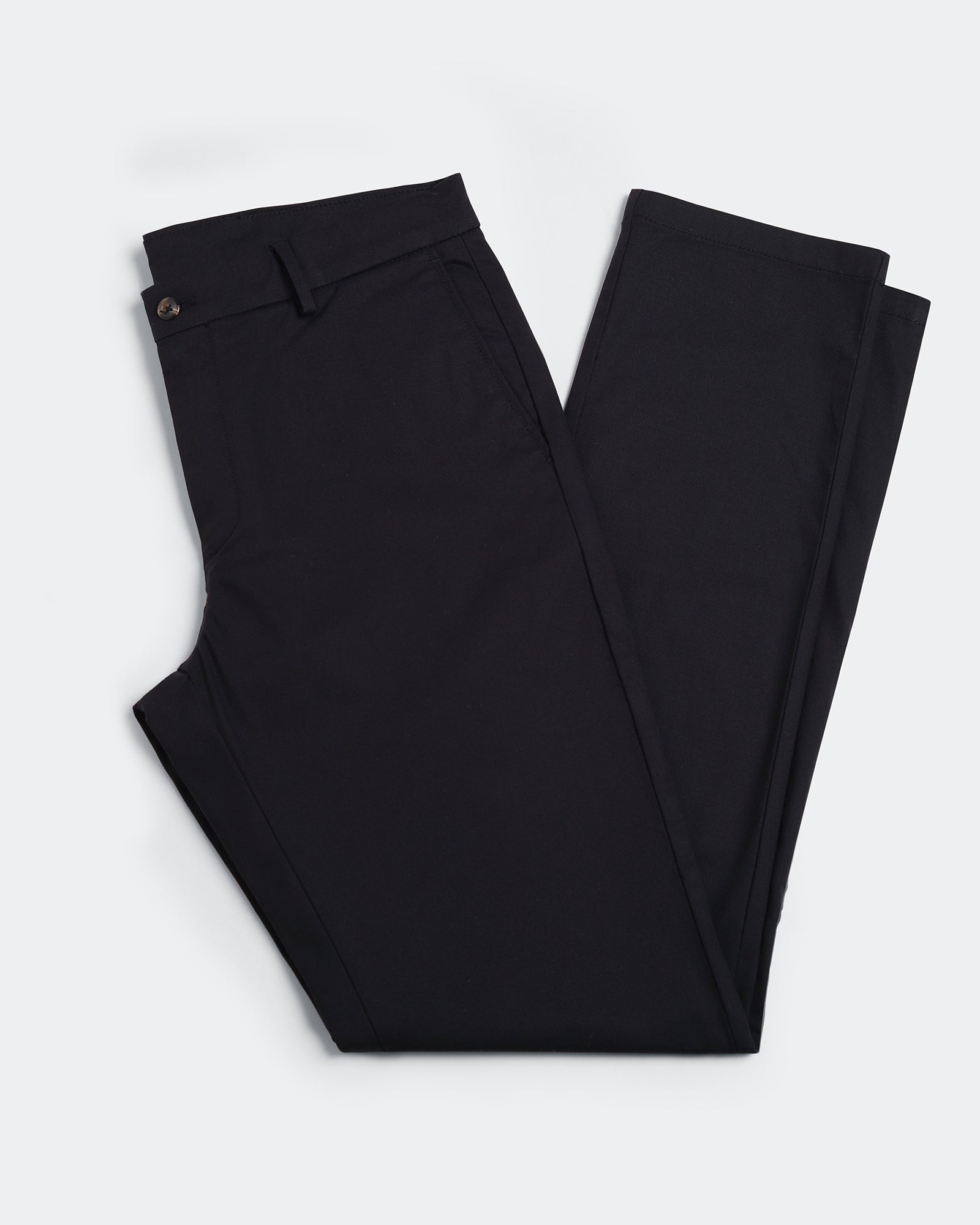 Black Unwrinkle Solid Khakis - Elgon