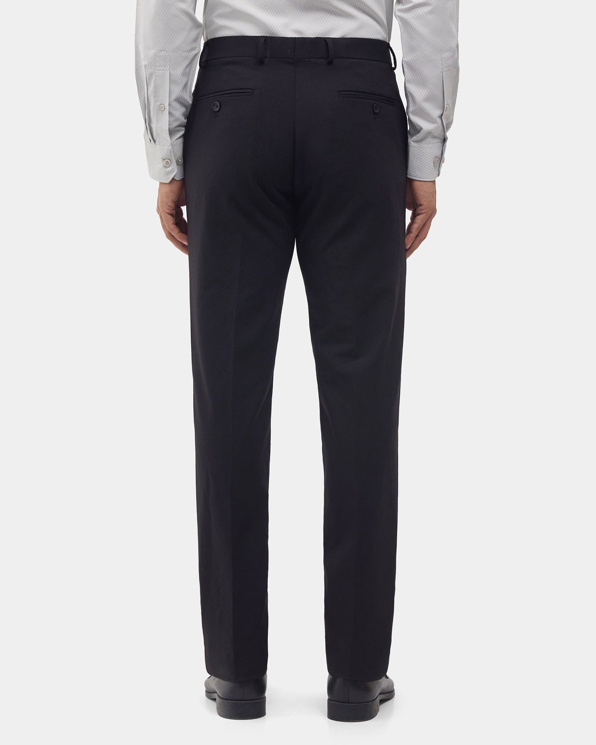 Black Solid Trouser - Claret