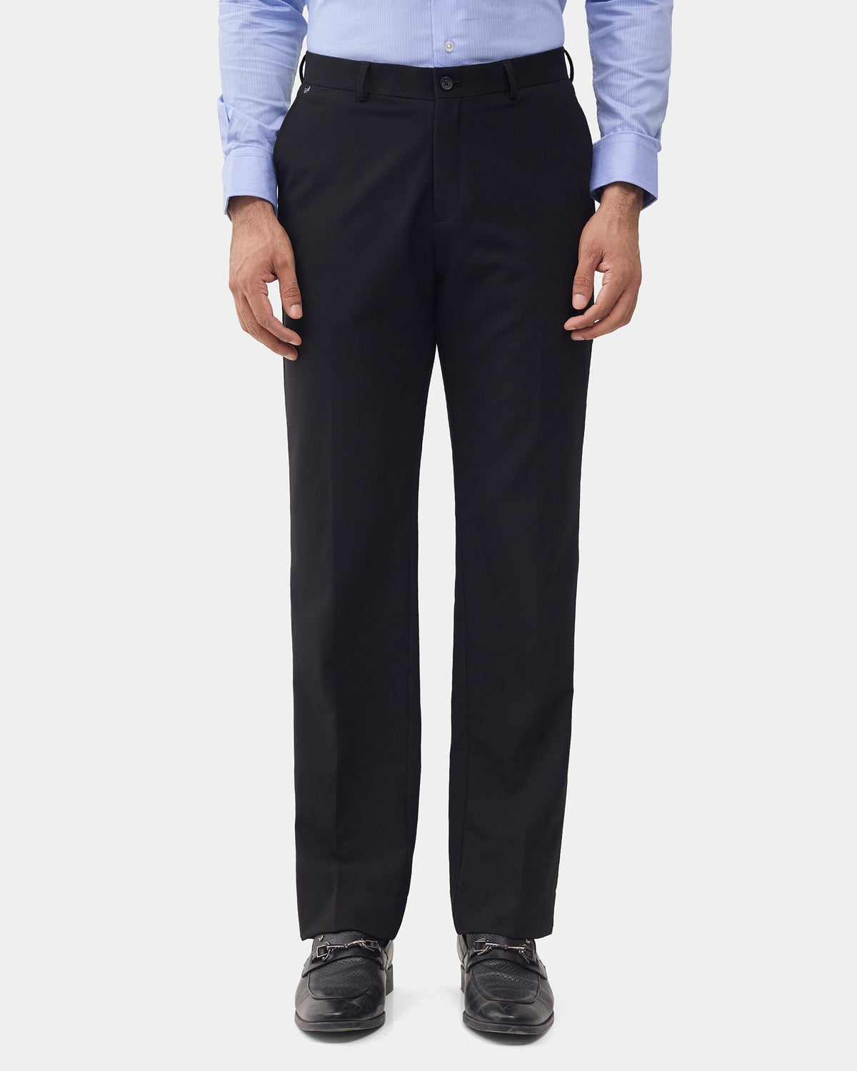 Black Solid Trouser - Claret