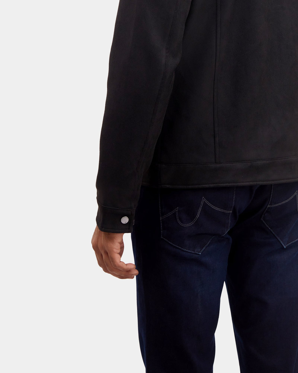 Black Solid Zipper Jacket - Wysher