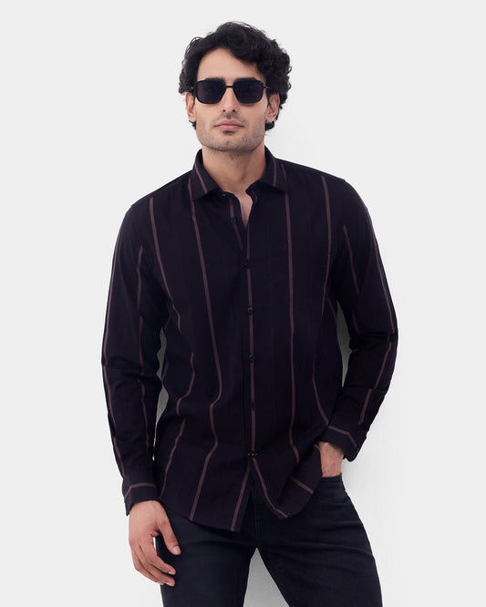 Black Striped Shirt - Kyton