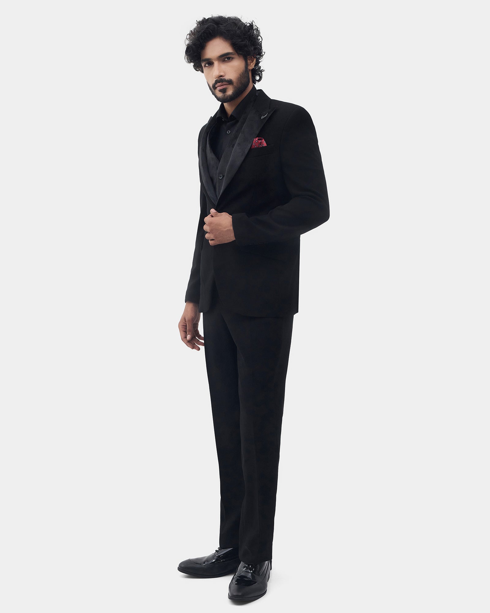 Black Three Piece Stripe Suit - Tuxen