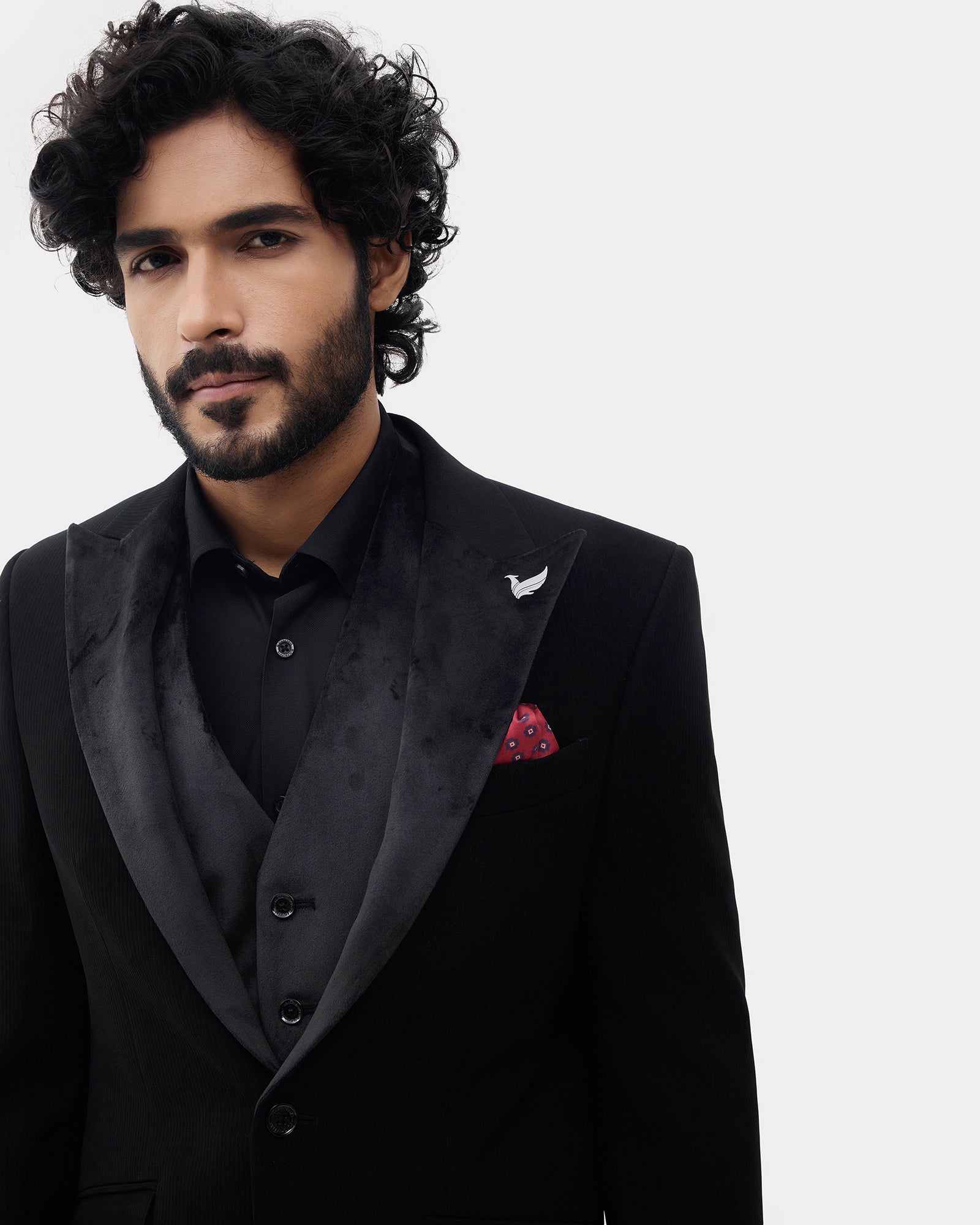 Black Three Piece Stripe Suit - Tuxen