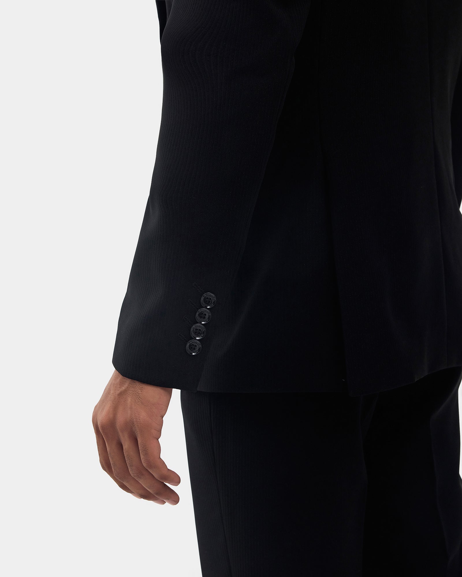 Black Three Piece Stripe Suit - Tuxen