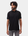 Black Luxe Textured Polo - Delta