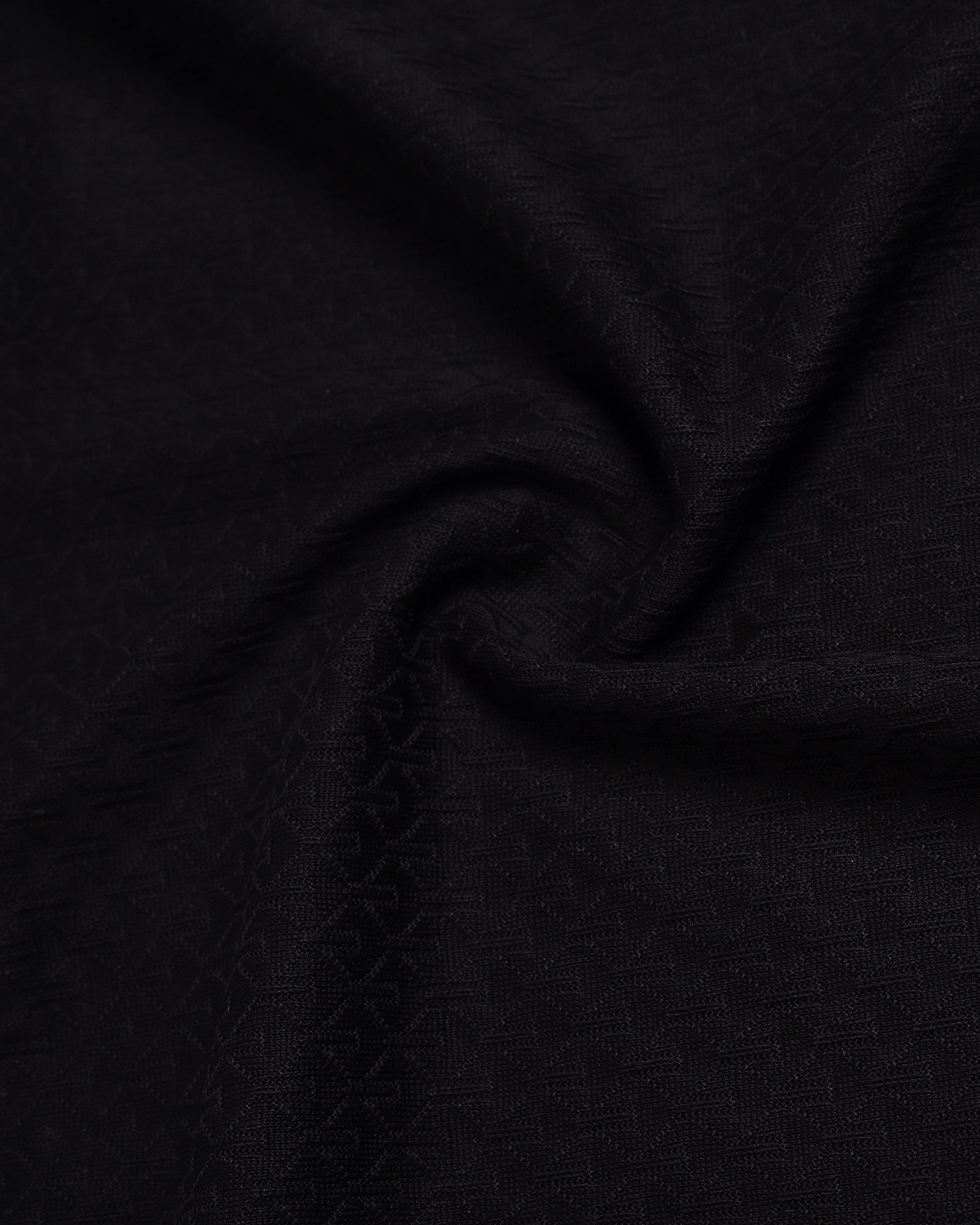 Black Luxe Textured Polo - Delta
