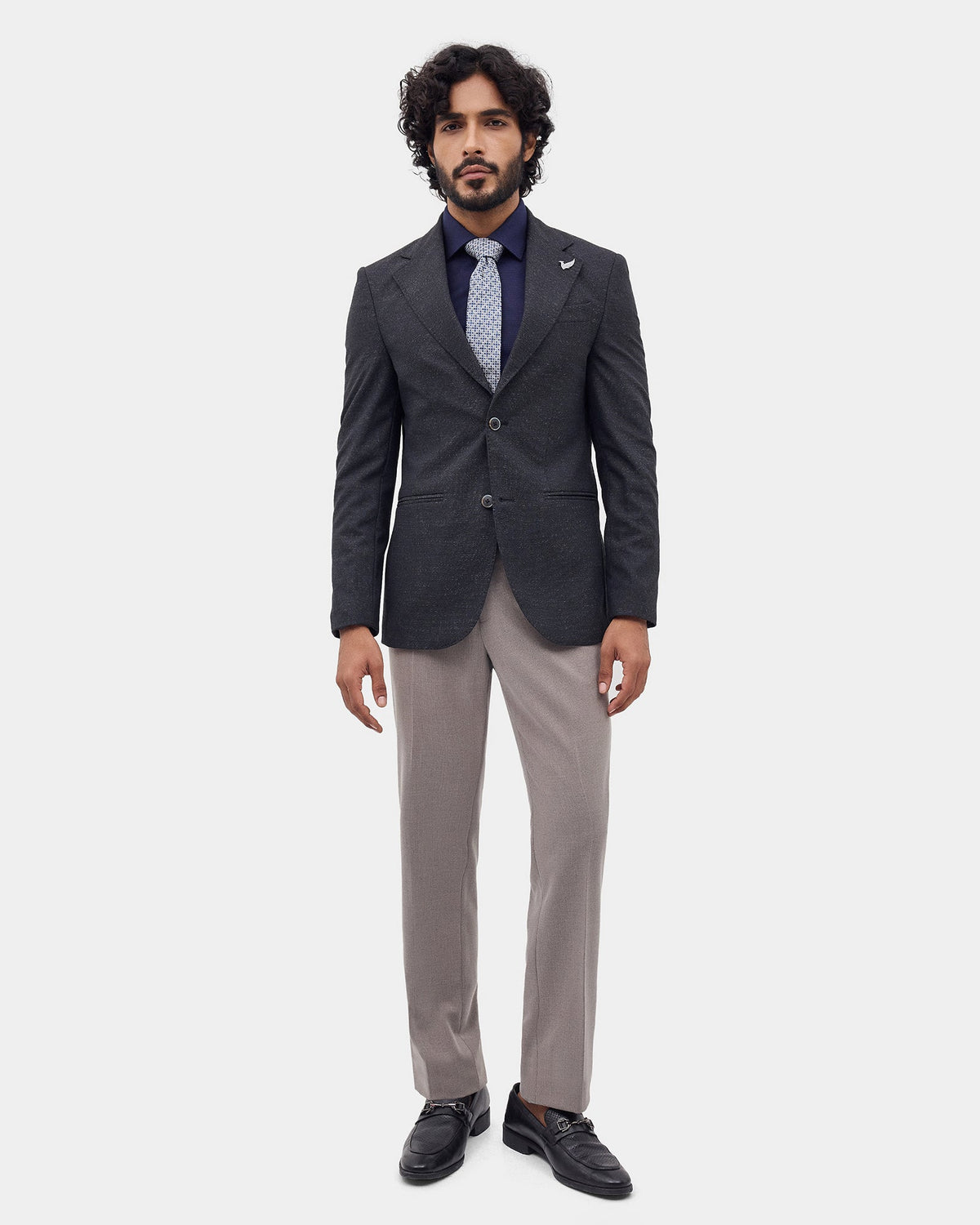 Black Textured Blazer - Rylan