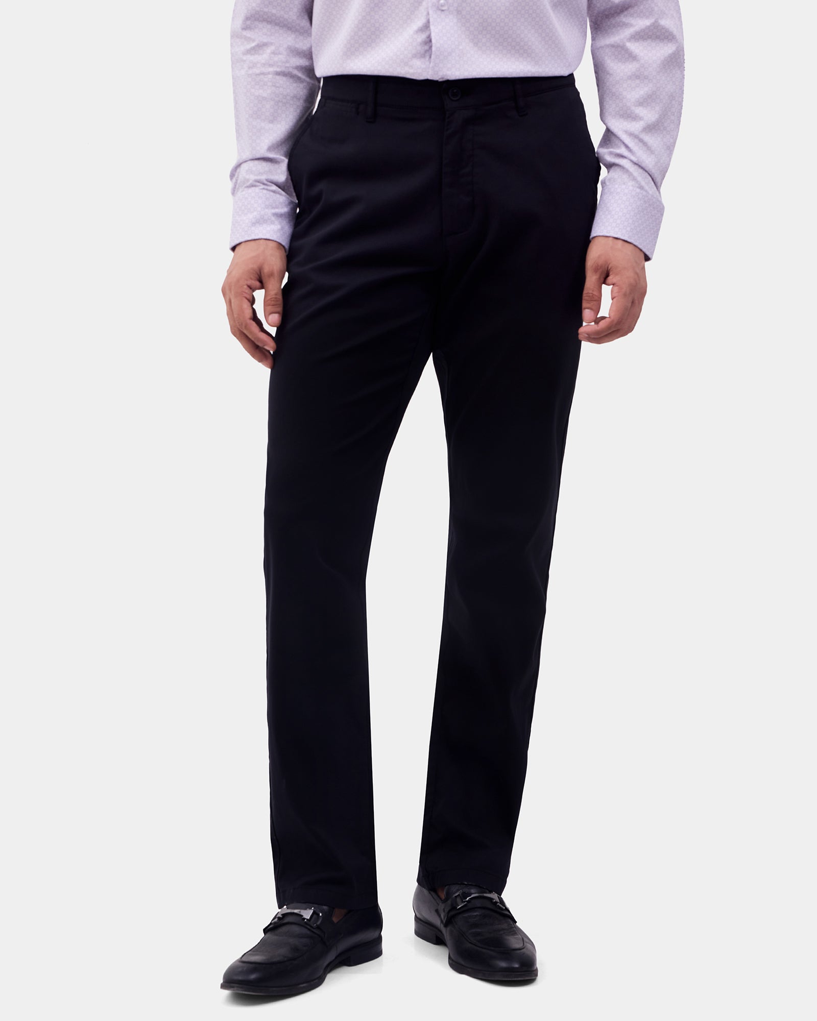 Black Textured Khakis - Etna