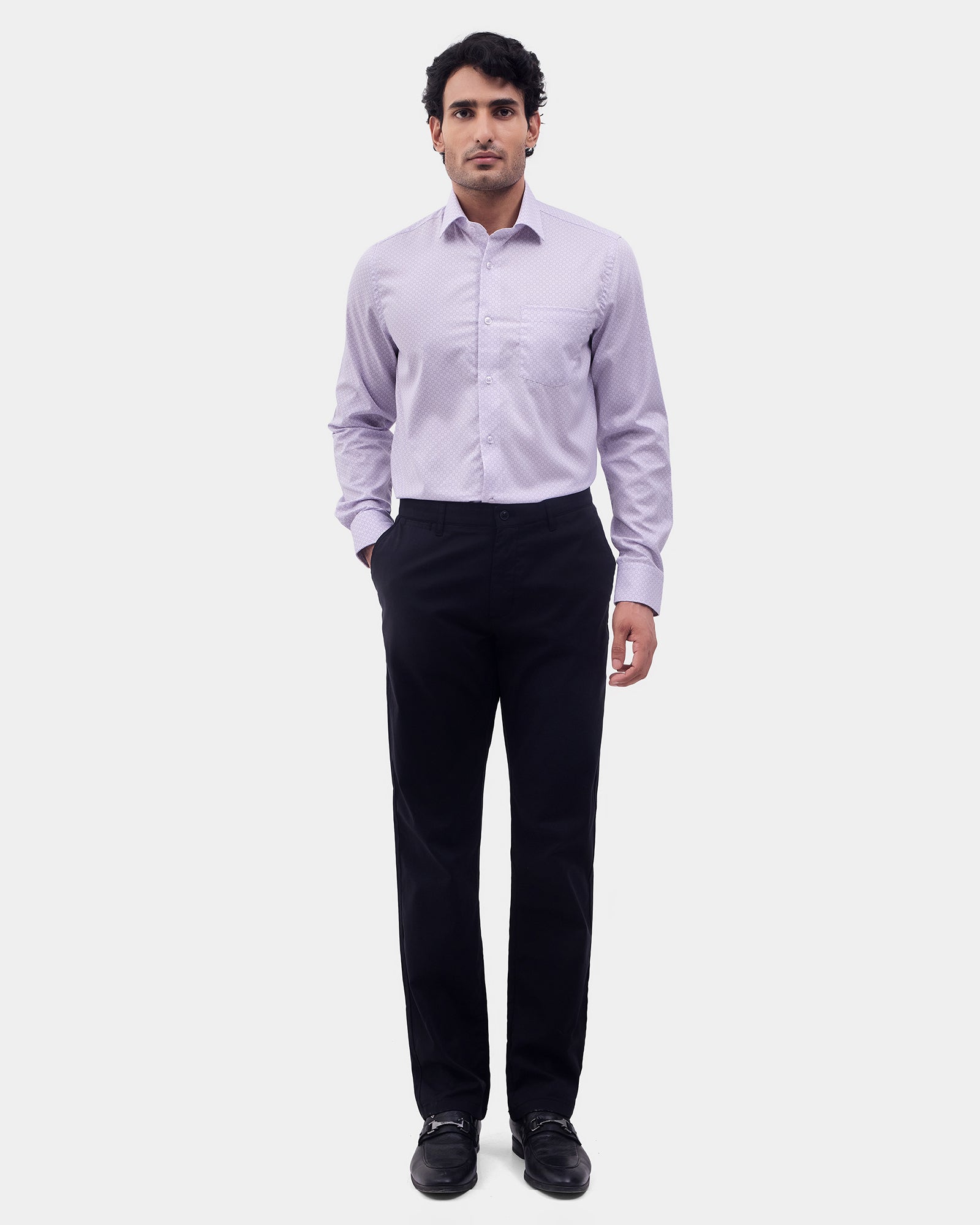 Black Textured Khakis - Etna