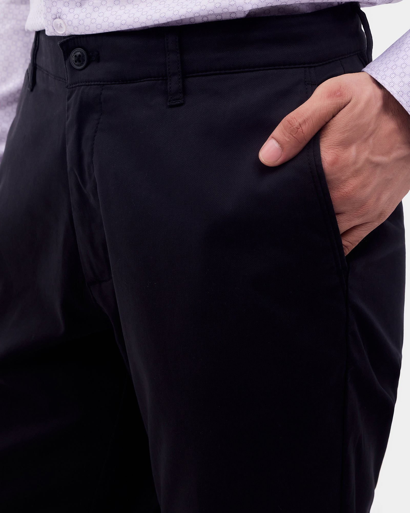 Black Textured Khakis - Etna