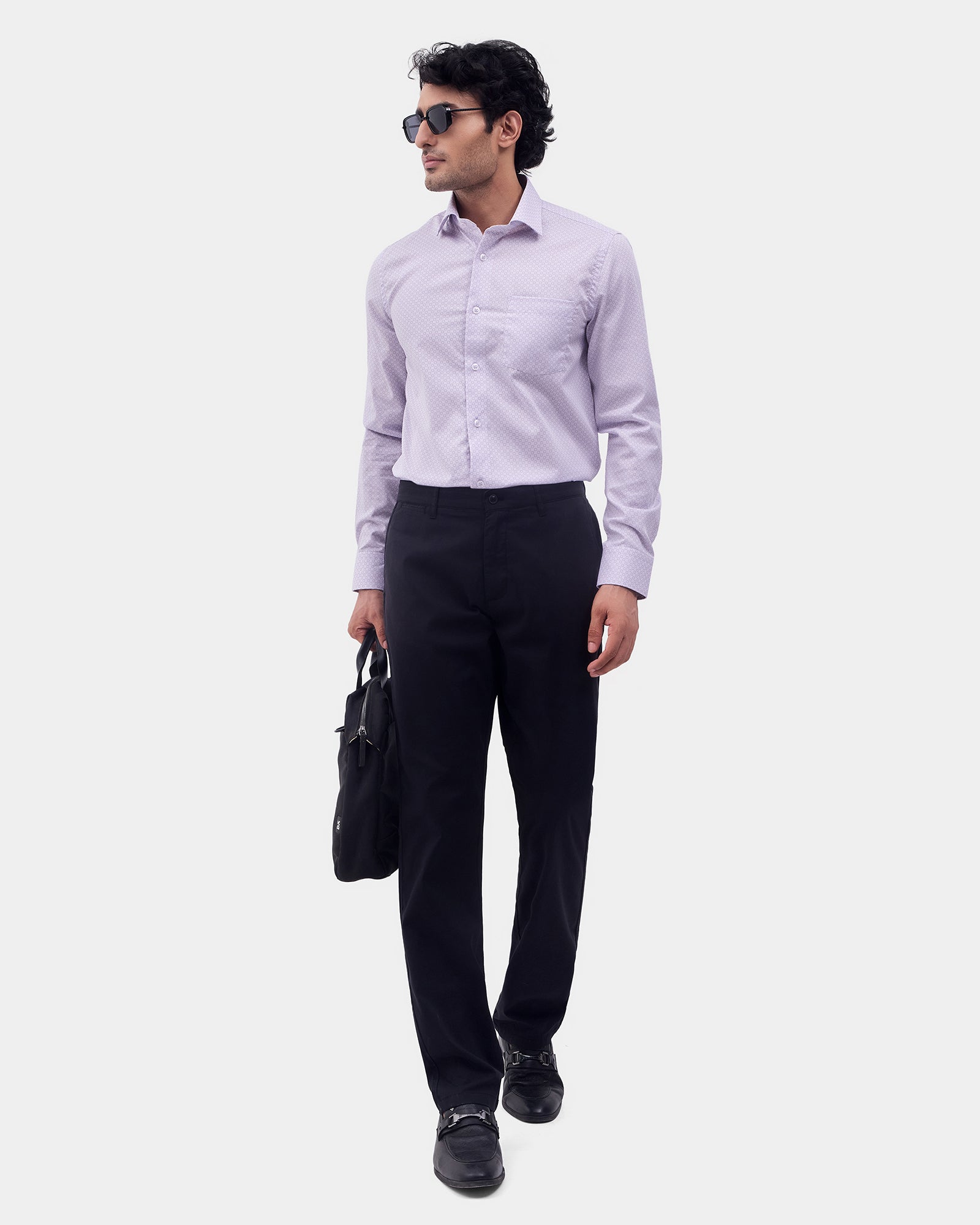 Black Textured Khakis - Etna
