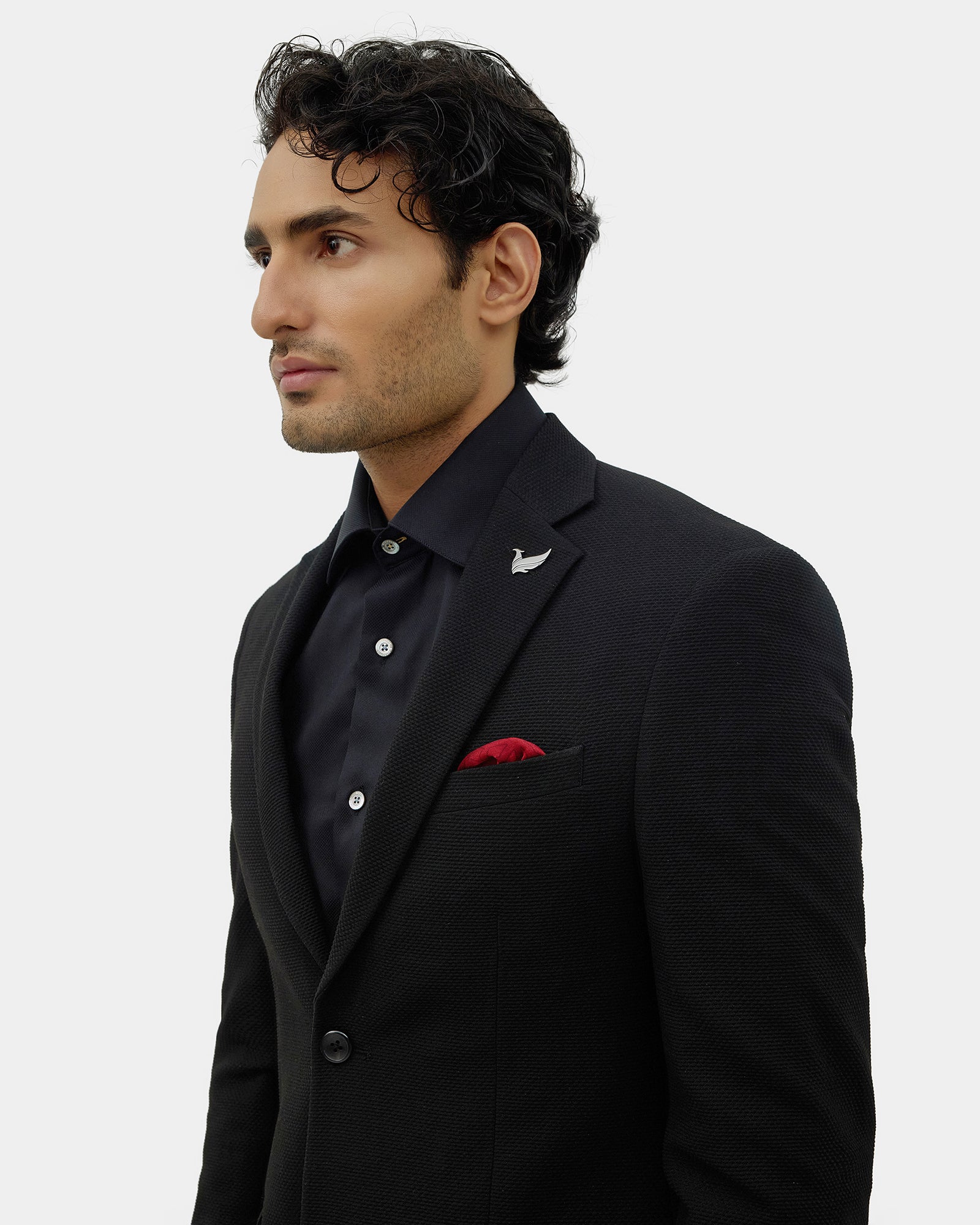 Black Textured Blazer - Lucan