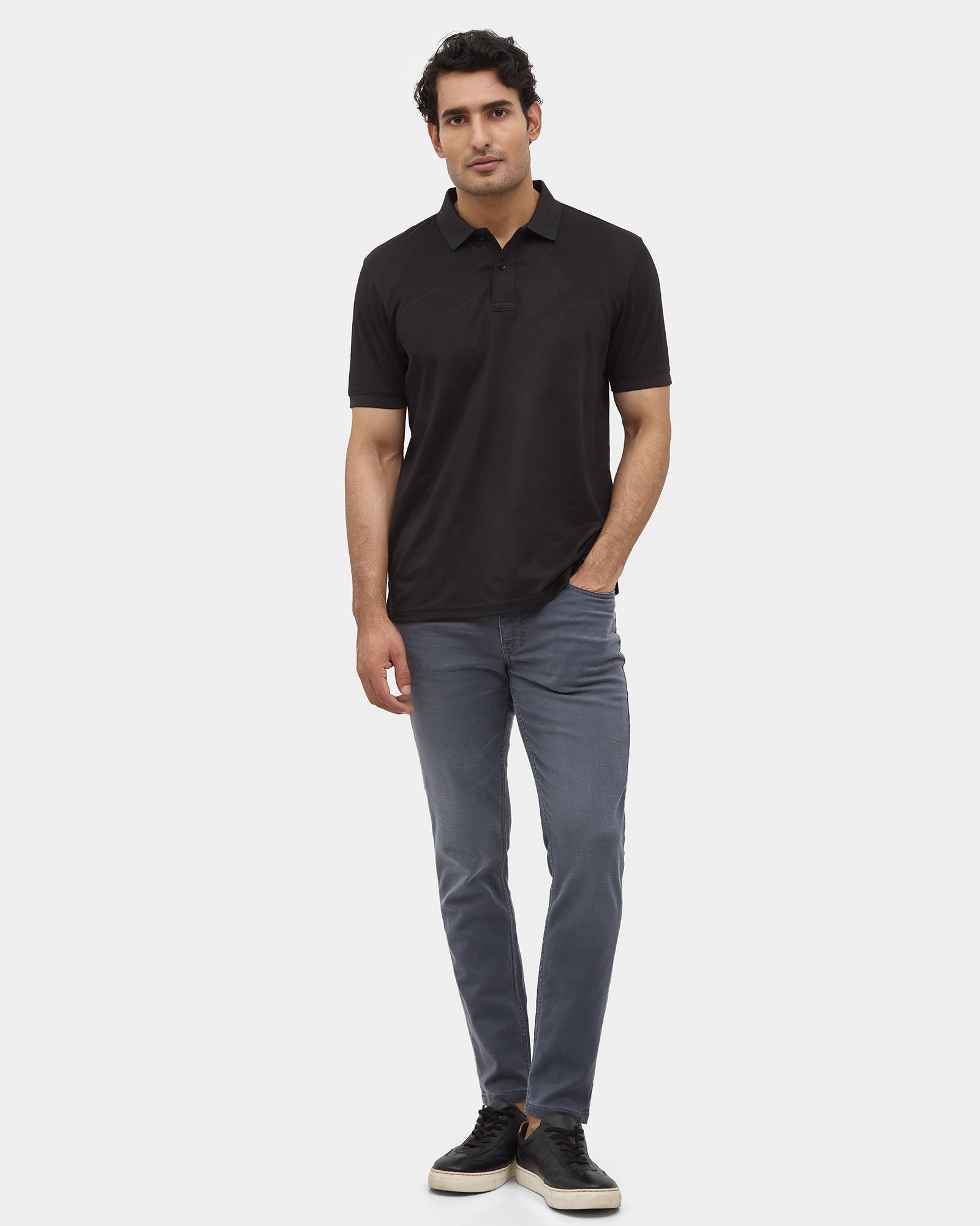 Black Textured Polo - Seo
